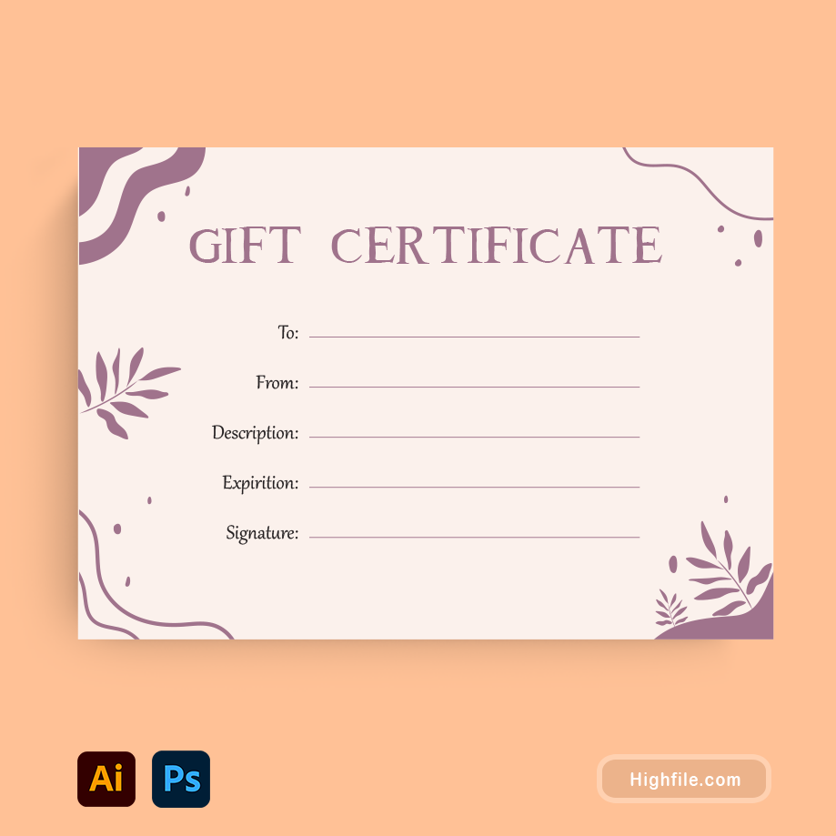 Holiday Gift Certificate Template - Adobe Illustrator, Adobe Photoshop
