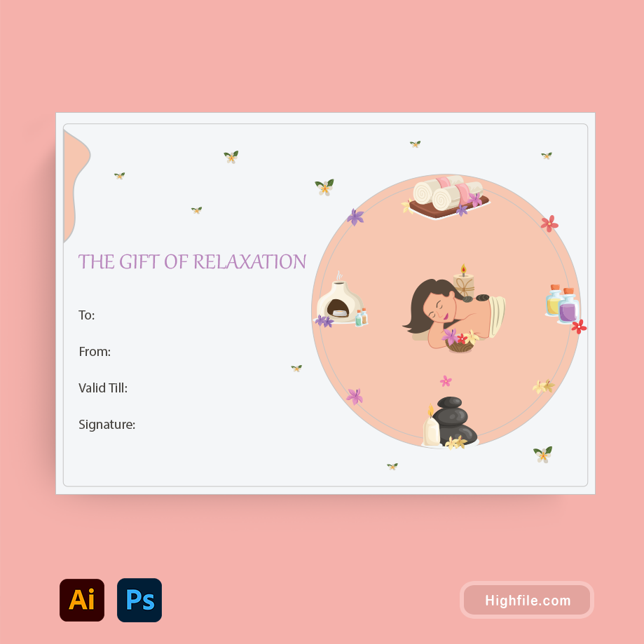 Massage Gift Certificate - Adobe Illustrator, Adobe Photoshop