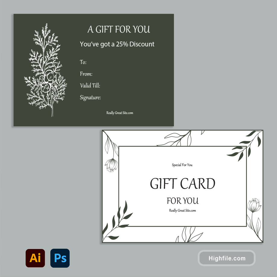 Simple Gift Certificate - Adobe Illustrator, Adobe Photoshop