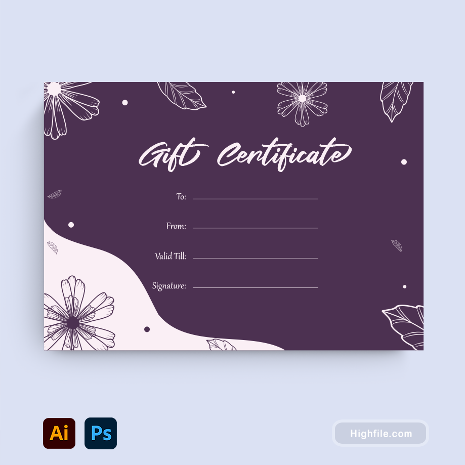 Spa Gift Certificate - Adobe Illustrator, Adobe Photoshop
