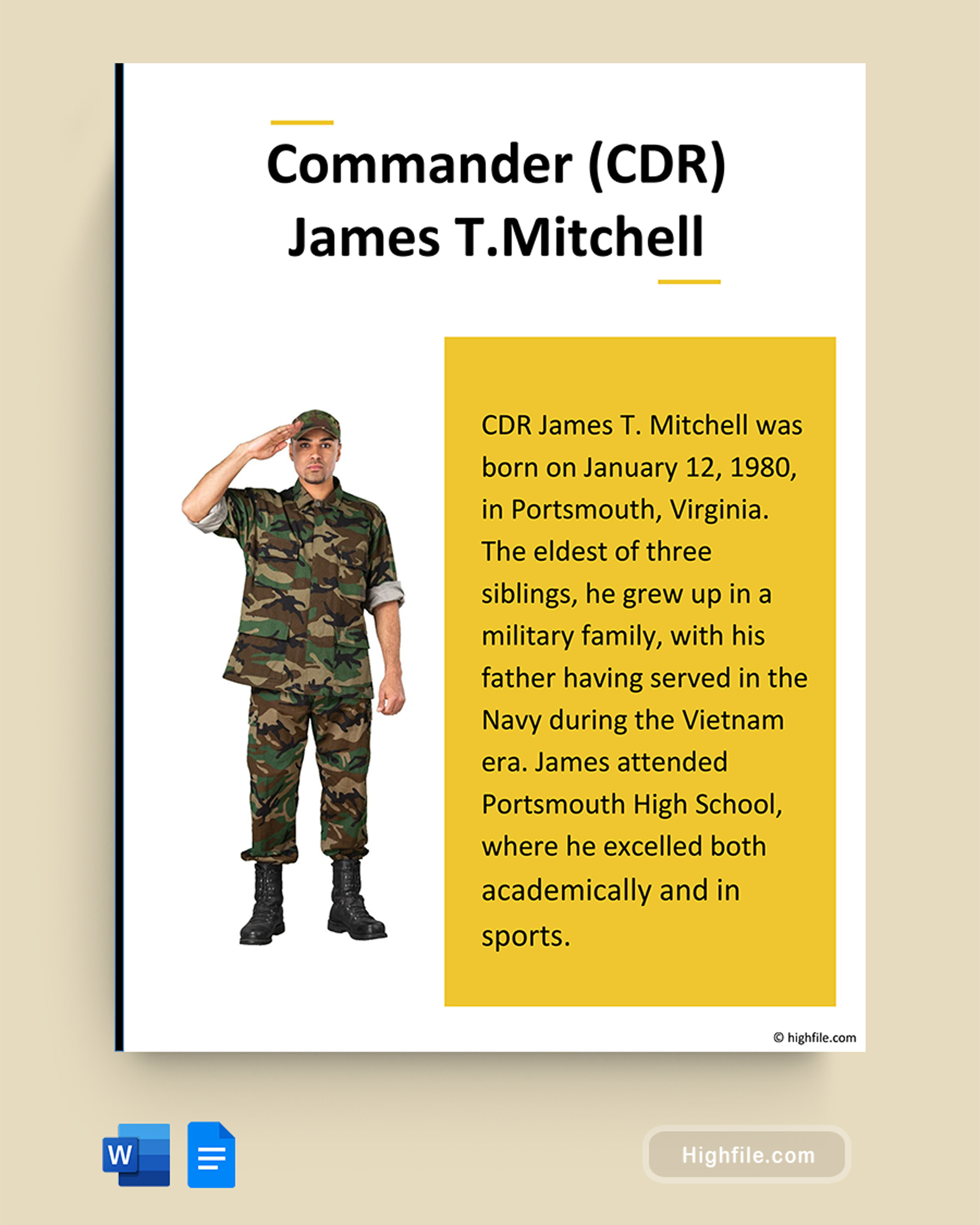 Navy Biography - Word, Google Docs