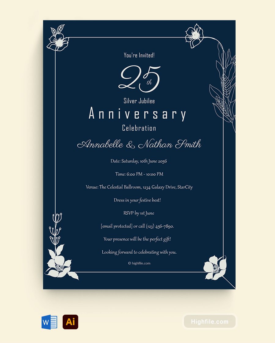 Event Invitation Template - Adobe Illustrator - Word