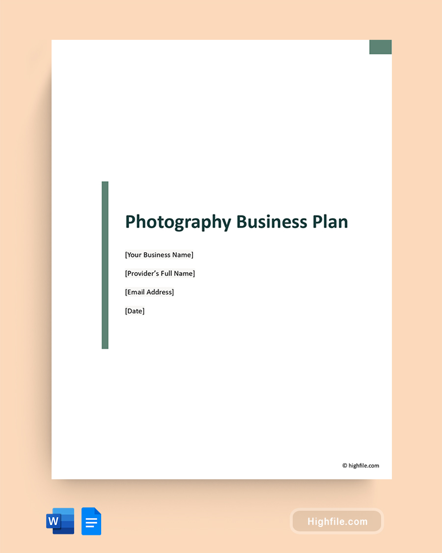 Photography Business Plan Template - Word, Google Docs