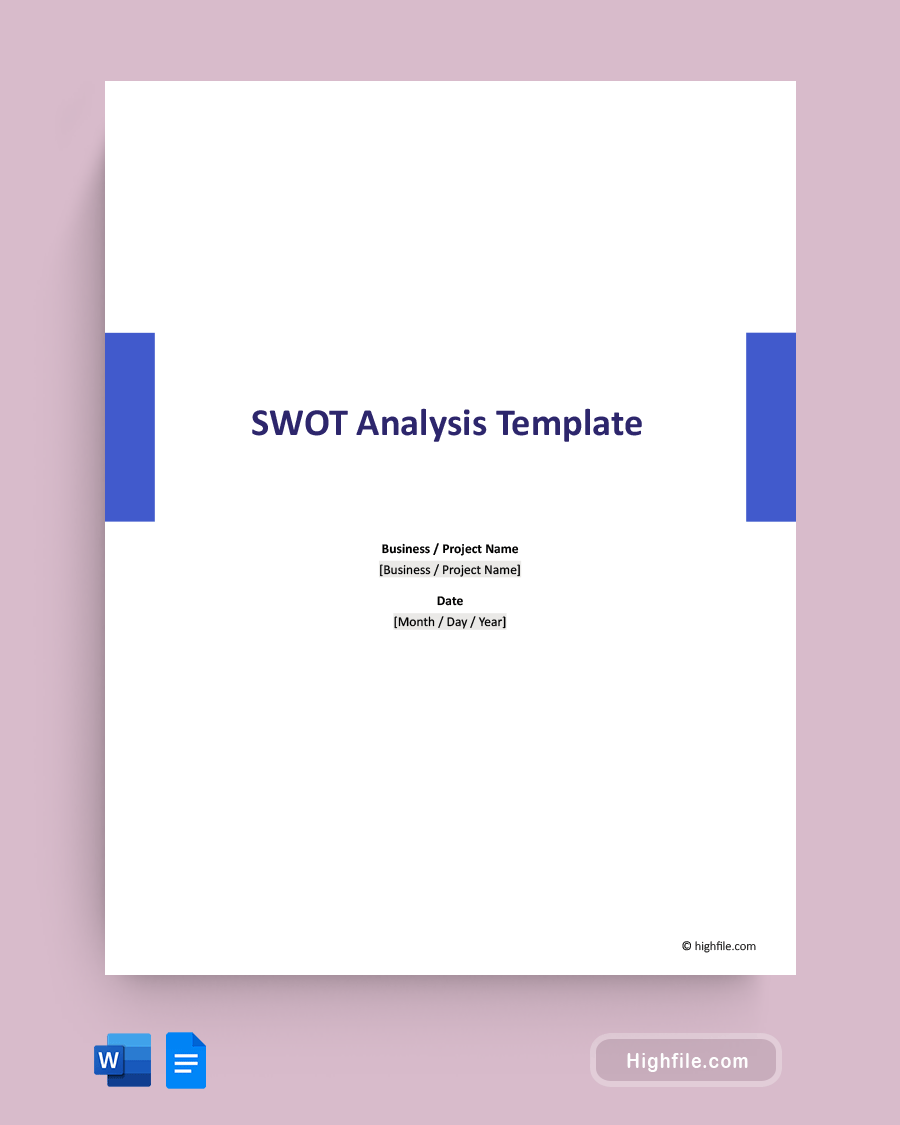 SWOT Analysis Template - Word, Google Docs