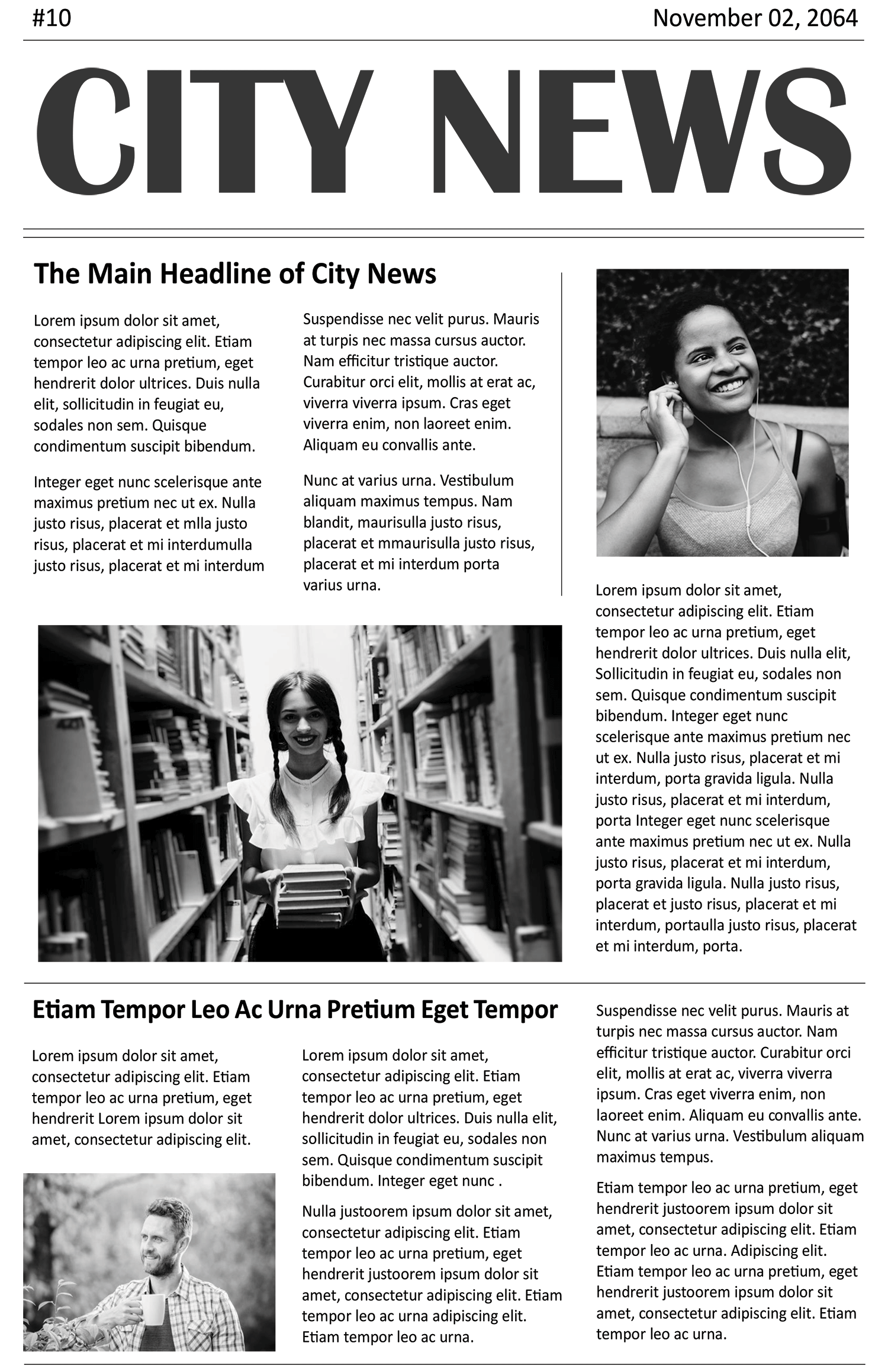 Gray and White Editable Newspaper Template - Page 01