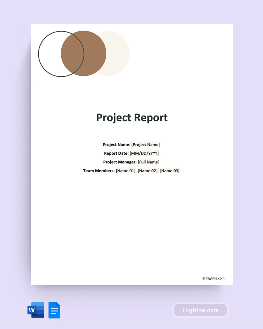 Project Report Template - Word, Google Docs