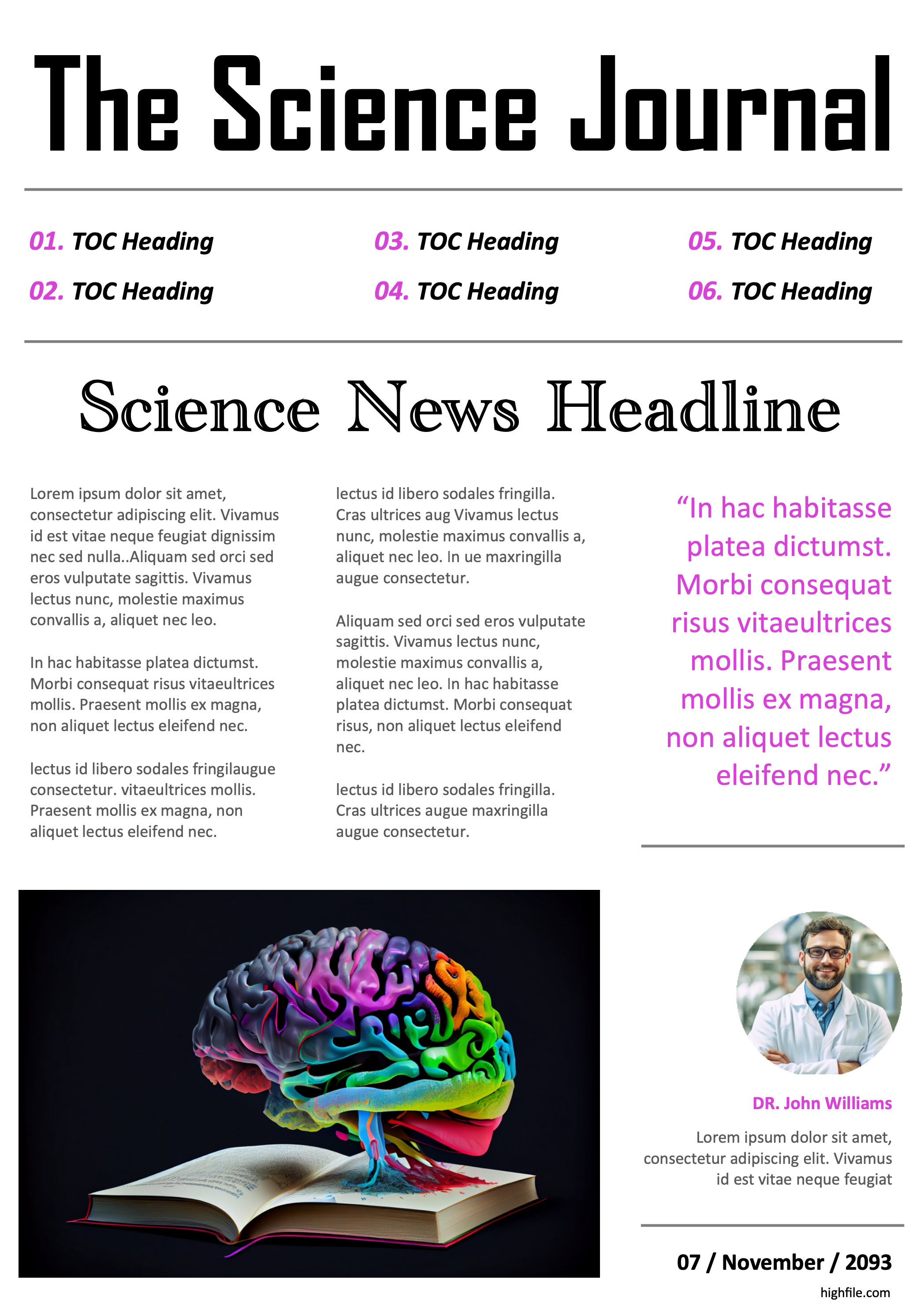 Scientific Newspaper Template - Page 01