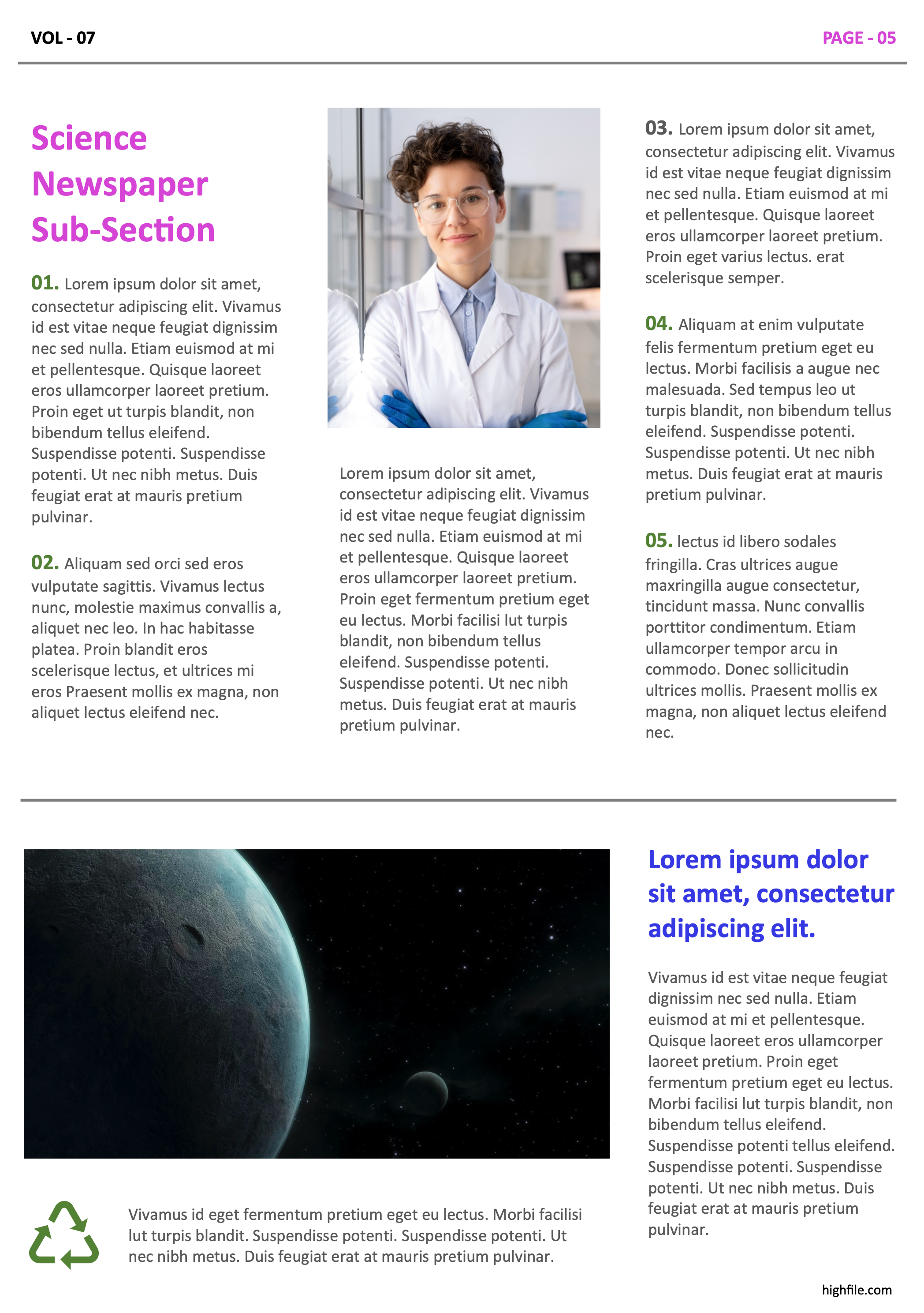 Scientific Newspaper Template - Page 05