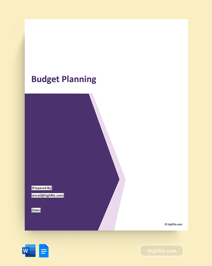 Template for Budget Planning - Word, Google Docs