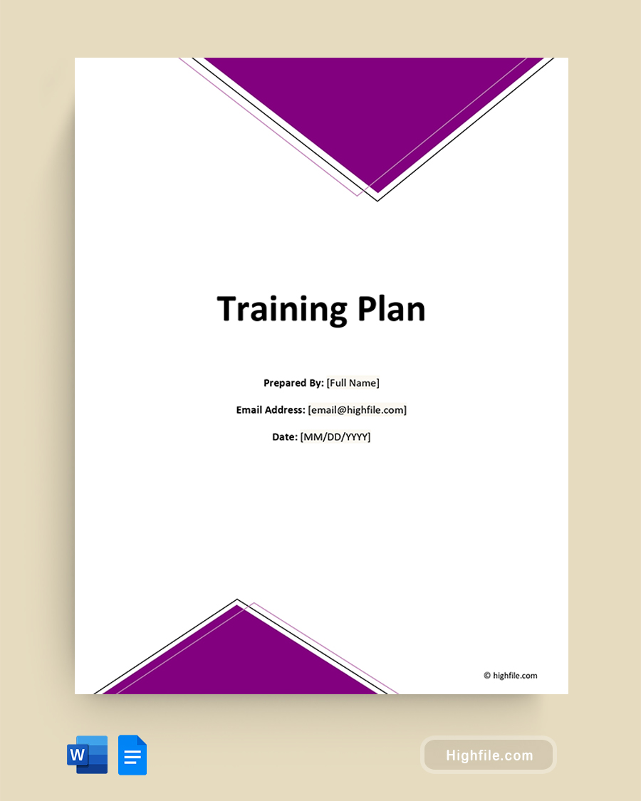 Training Plan Template - Word, Google Docs