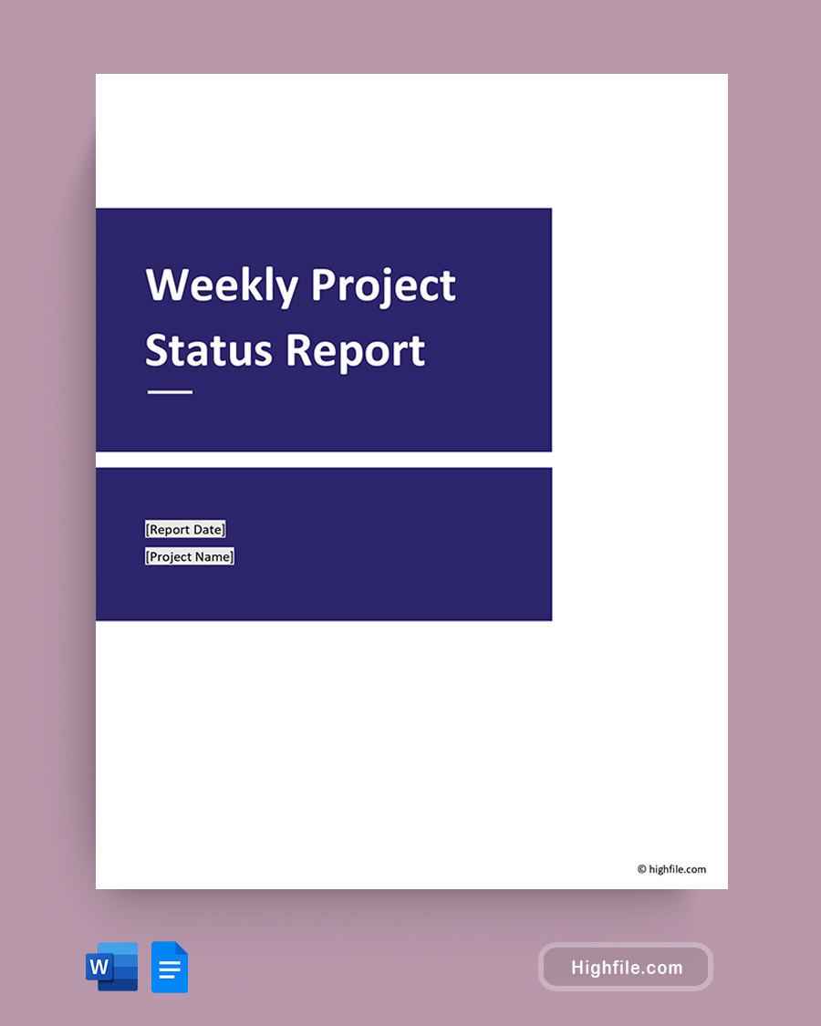 Weekly Project Status Report Template - Word, Google Docs