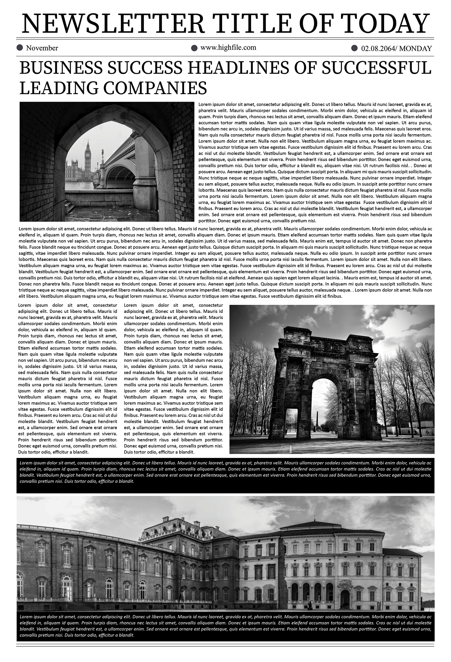 15x22 in Broadsheet Newspaper Front Page Template - Page 01