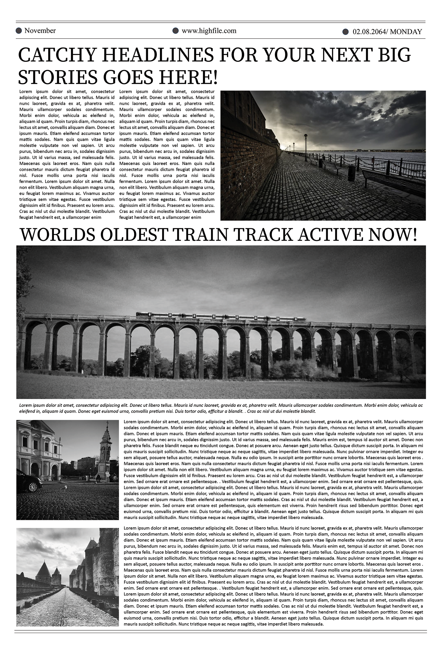 15x22 in Broadsheet Newspaper Front Page Template - Page 02