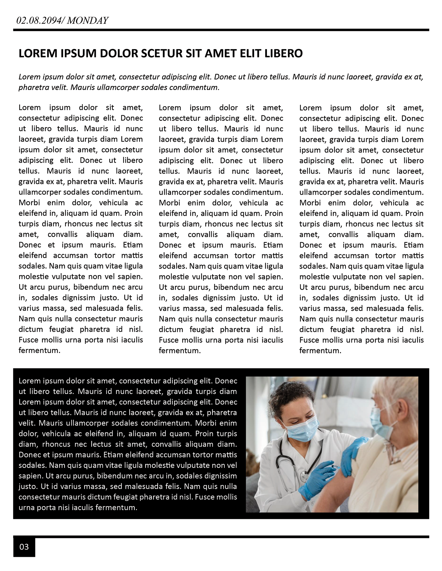 Editable Medical Newspaper Template - Word | Google Docs - Page 03