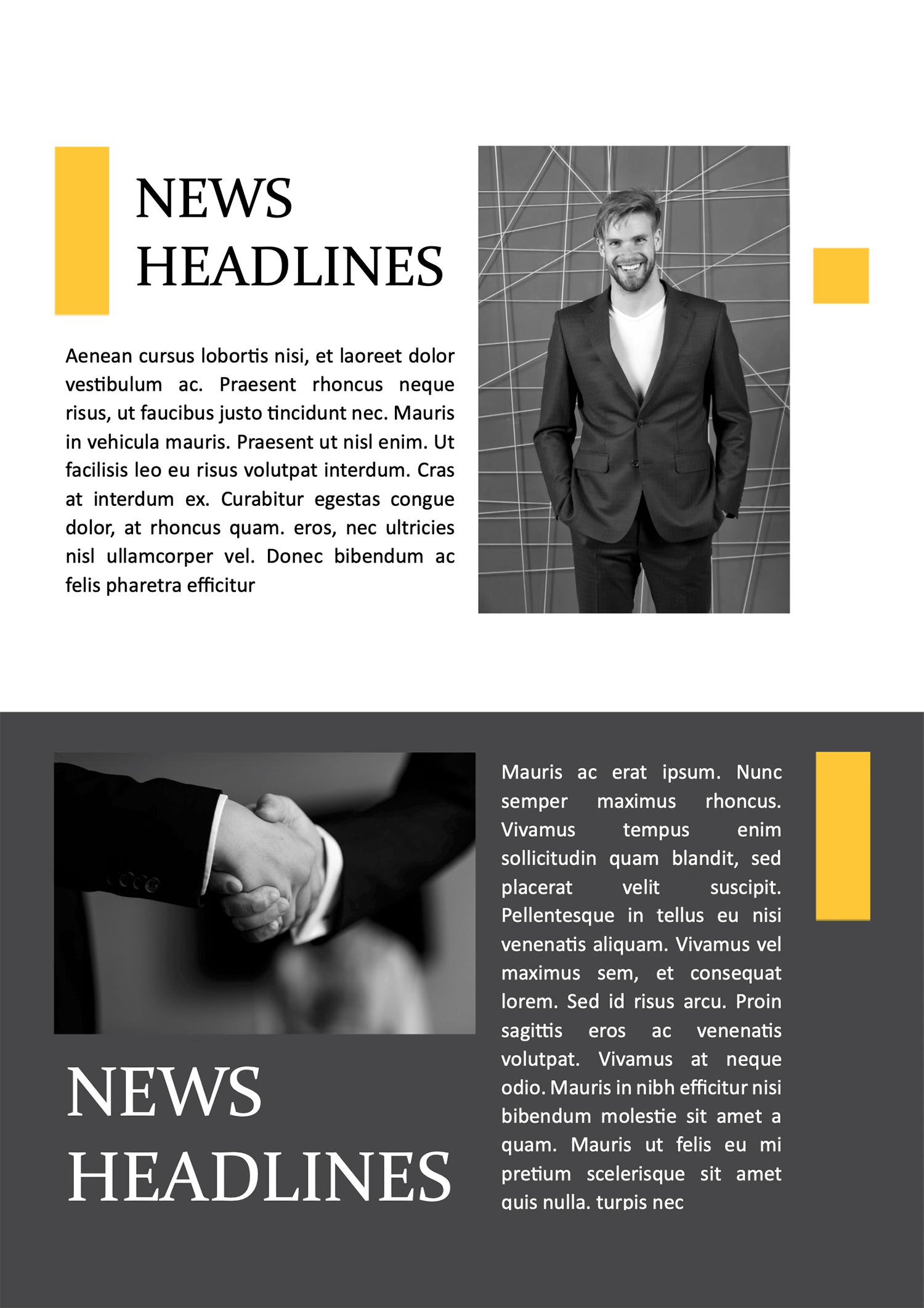 Black and Yellow Business Newspaper Template - Page 05
