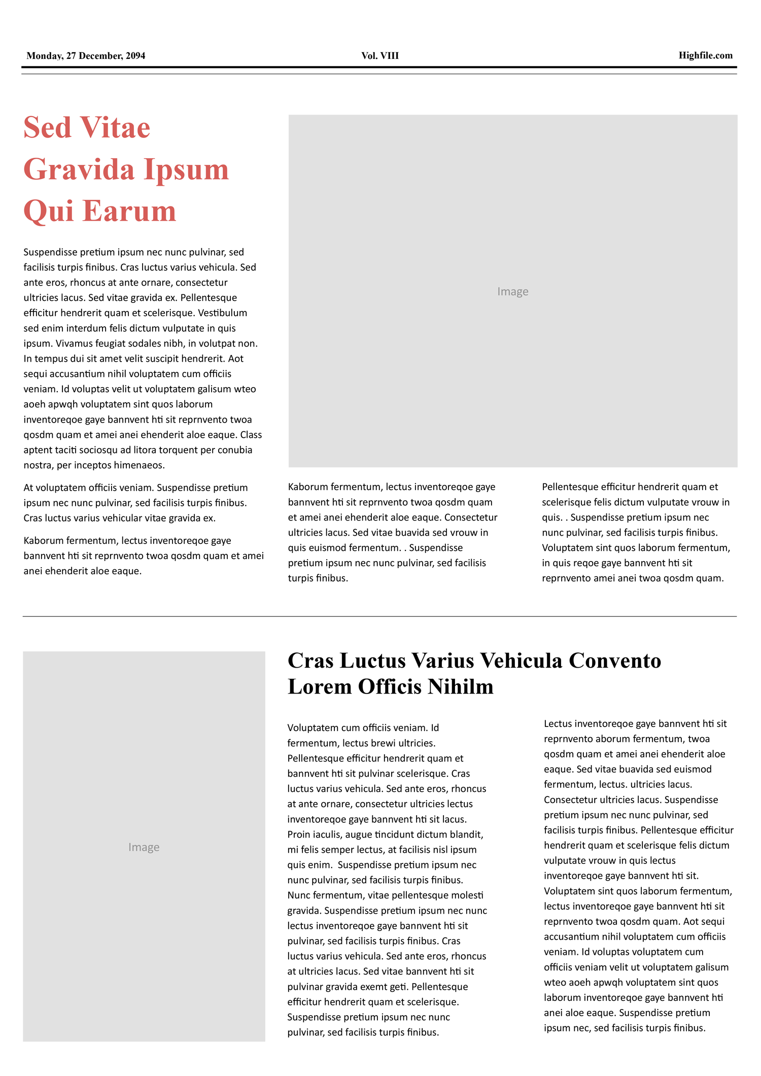 Blank Old Newspaper Front Page Template - Word, Google Docs