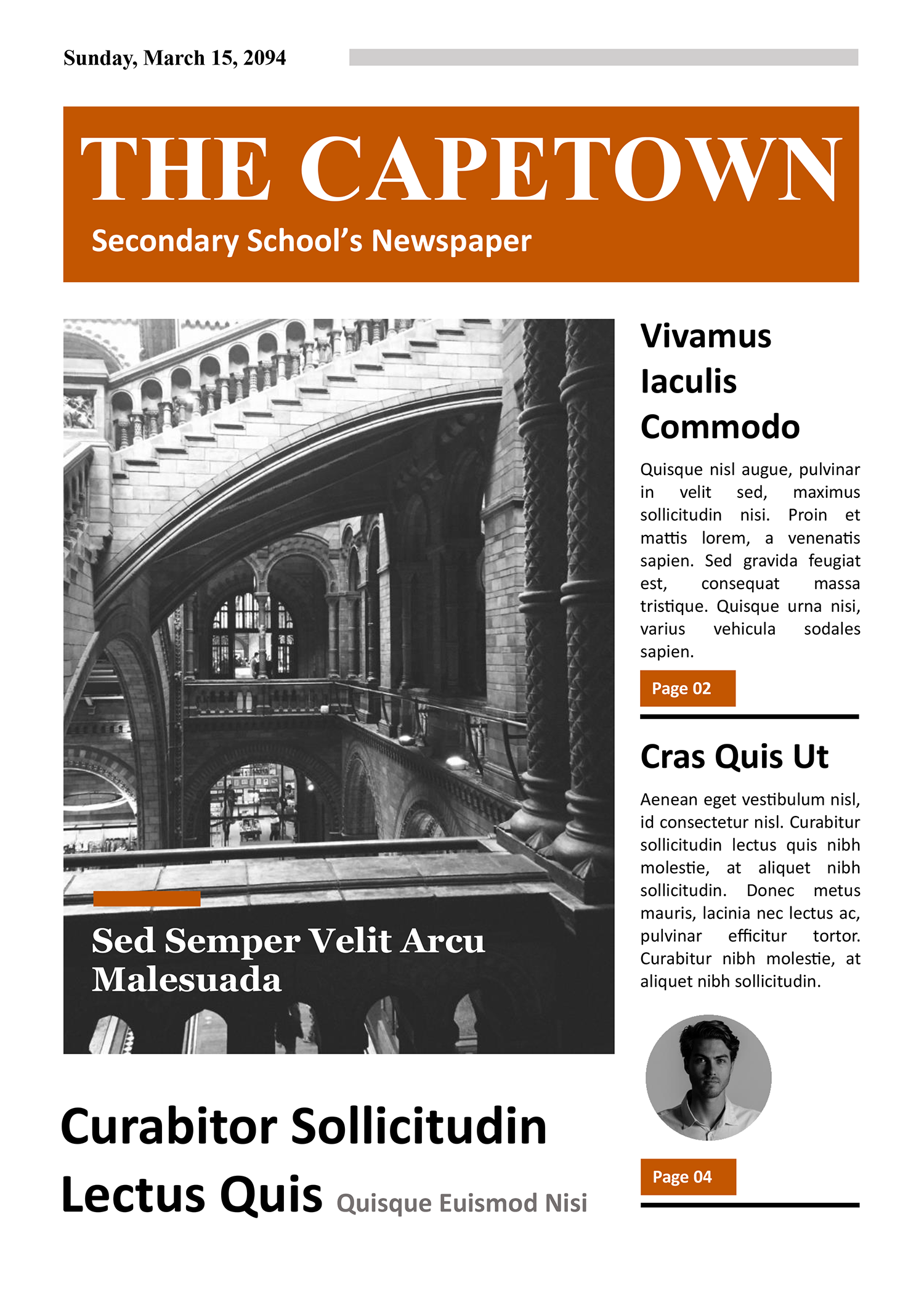 Editable Newspaper Article Template for Students - Page 01