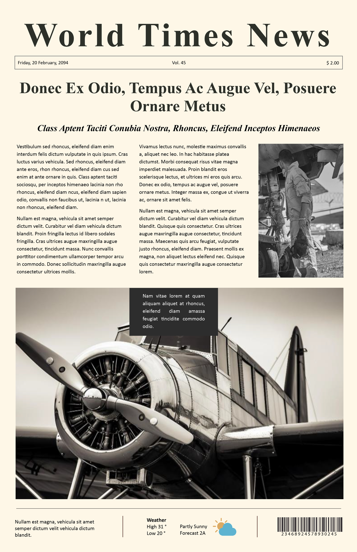 Editable Old Newspaper Template - Page 01
