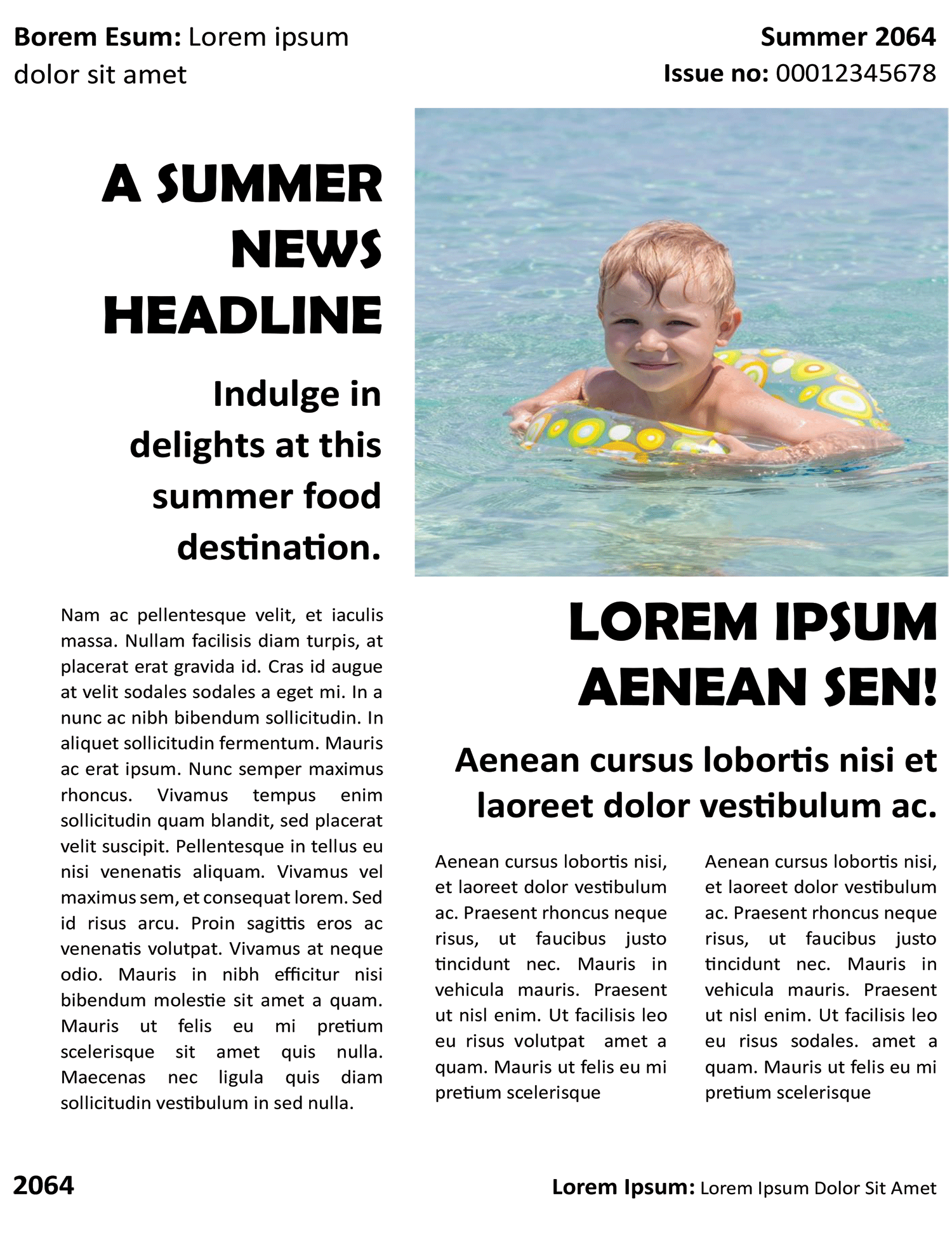 Editable Summer Vacation Newspaper Template - Page 04