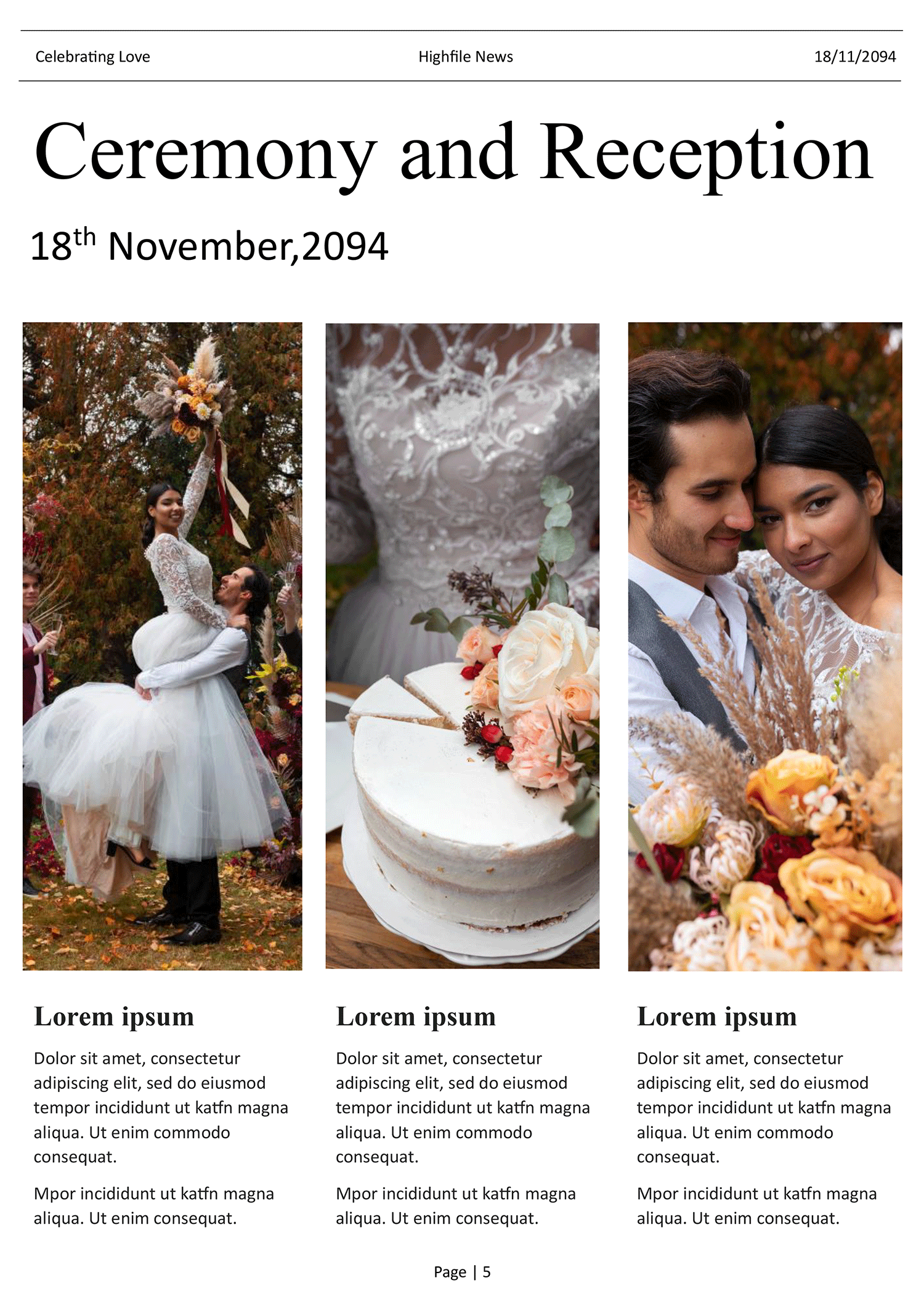 Elegant Wedding Newspaper Template - Page 05