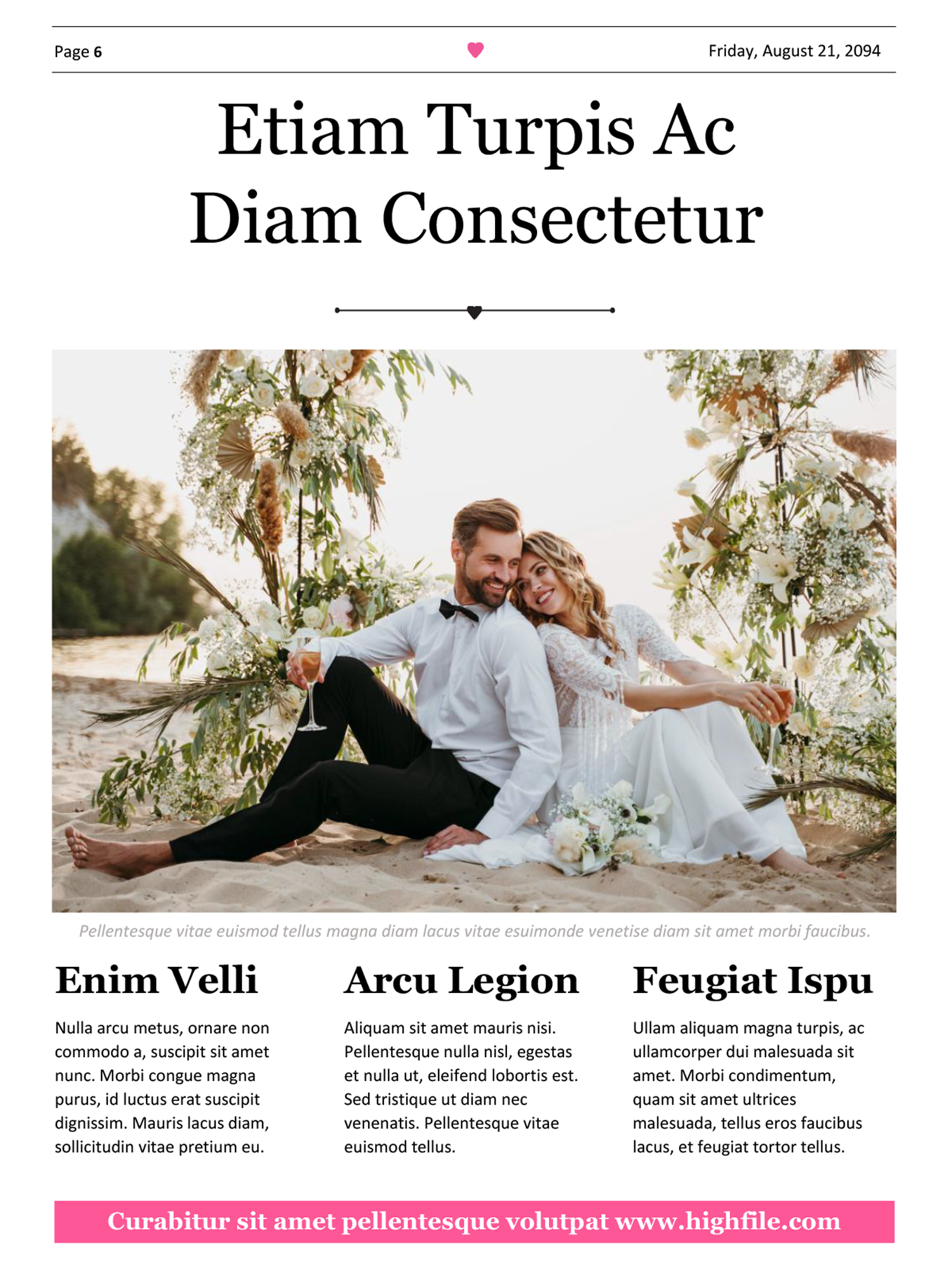 Minimal Wedding Newspaper Template - Word, Google Docs