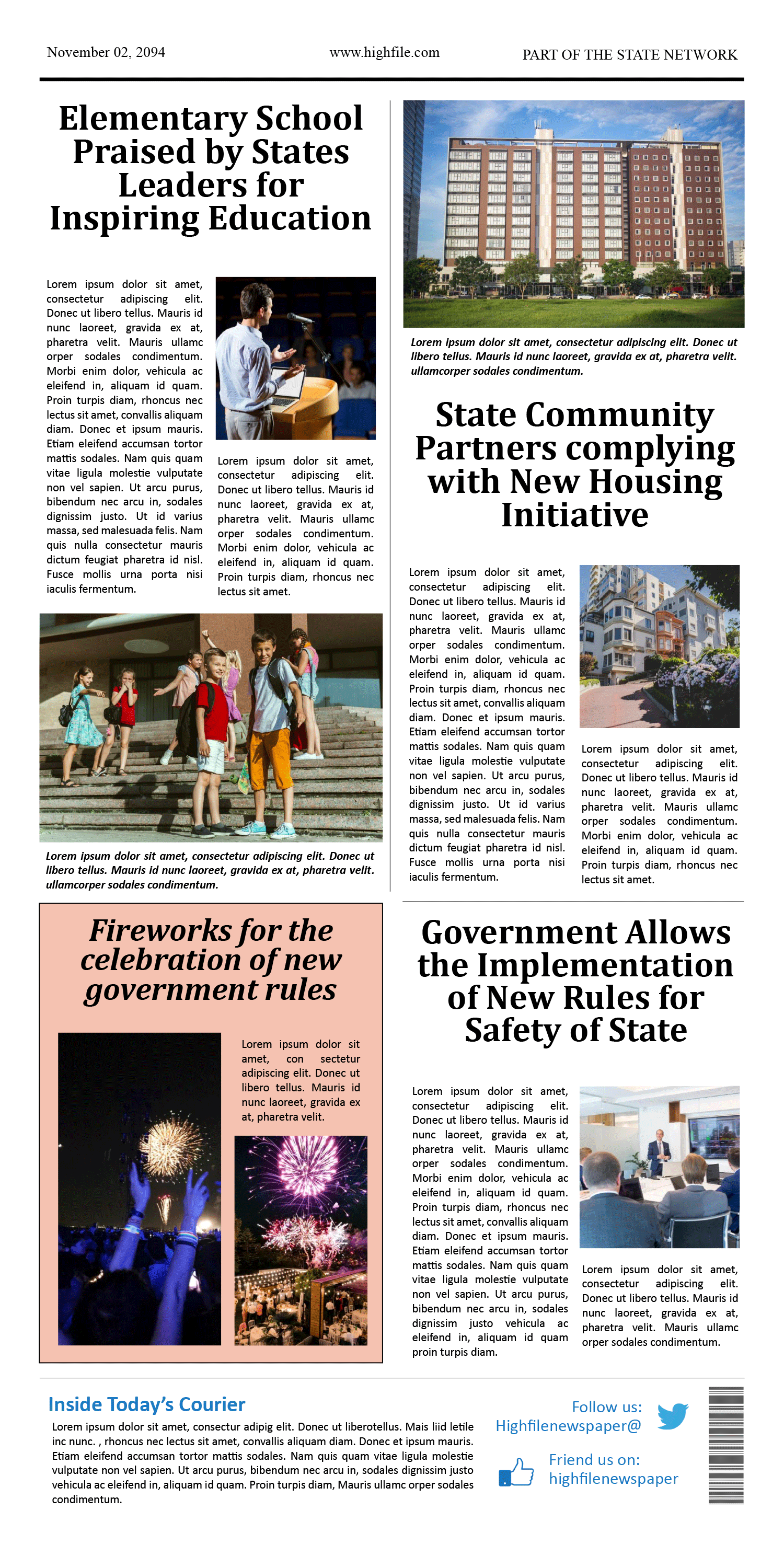 Newspaper Front Page Template with Advertisement - Page 02