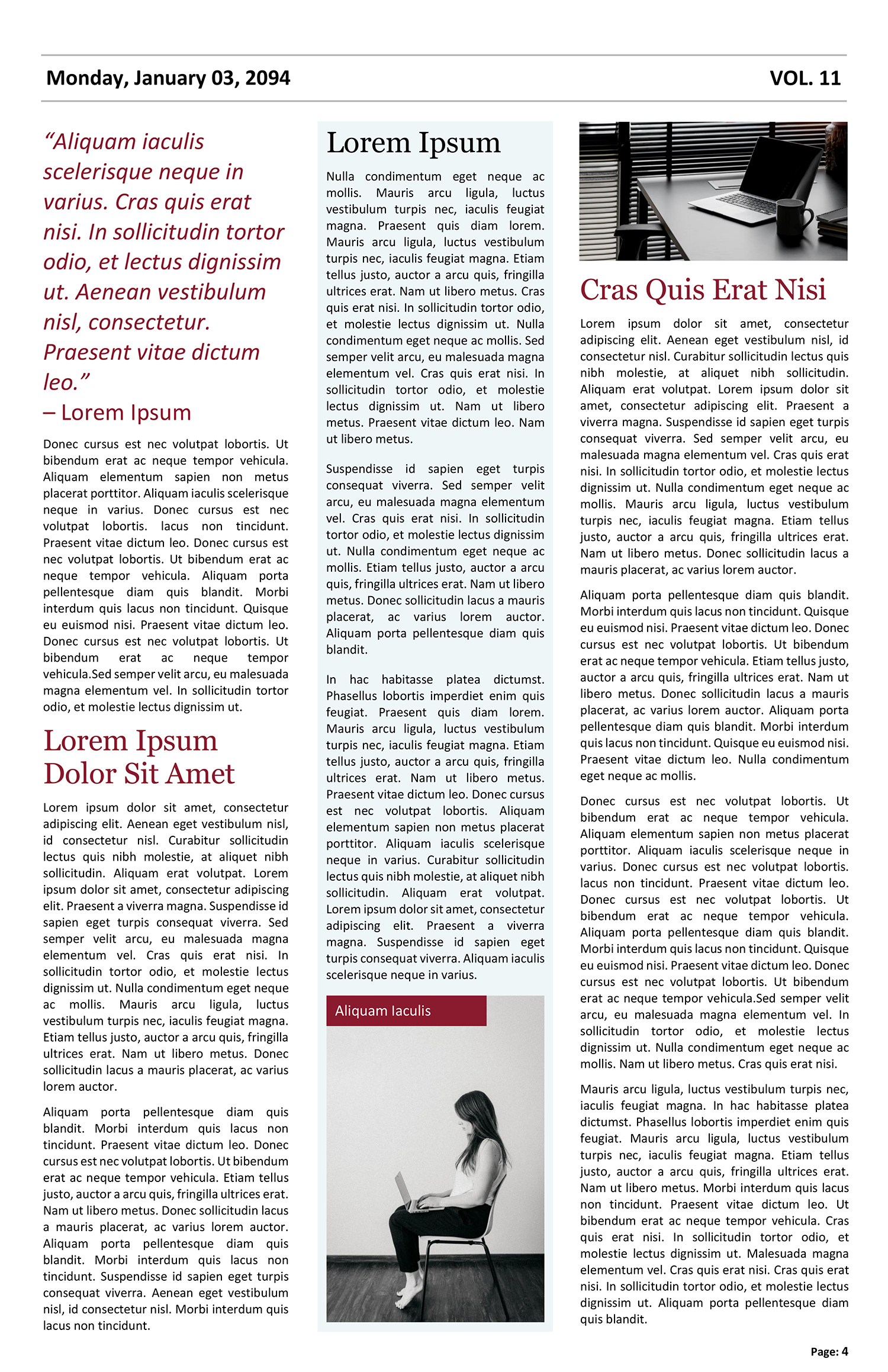 Newspaper Layout Template - Page 04