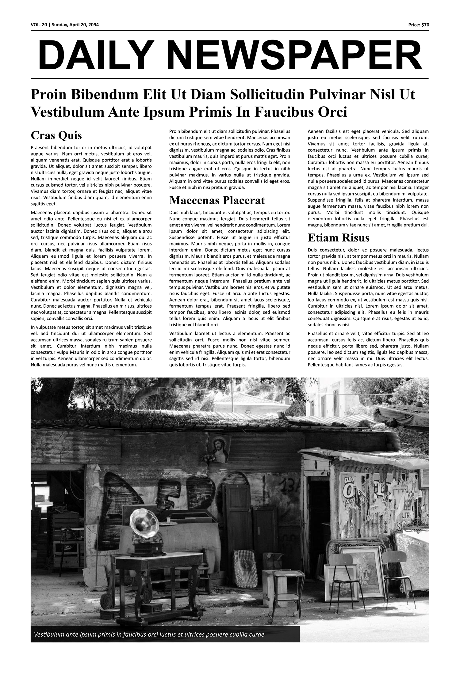 Newspaper Page Template - Page 01