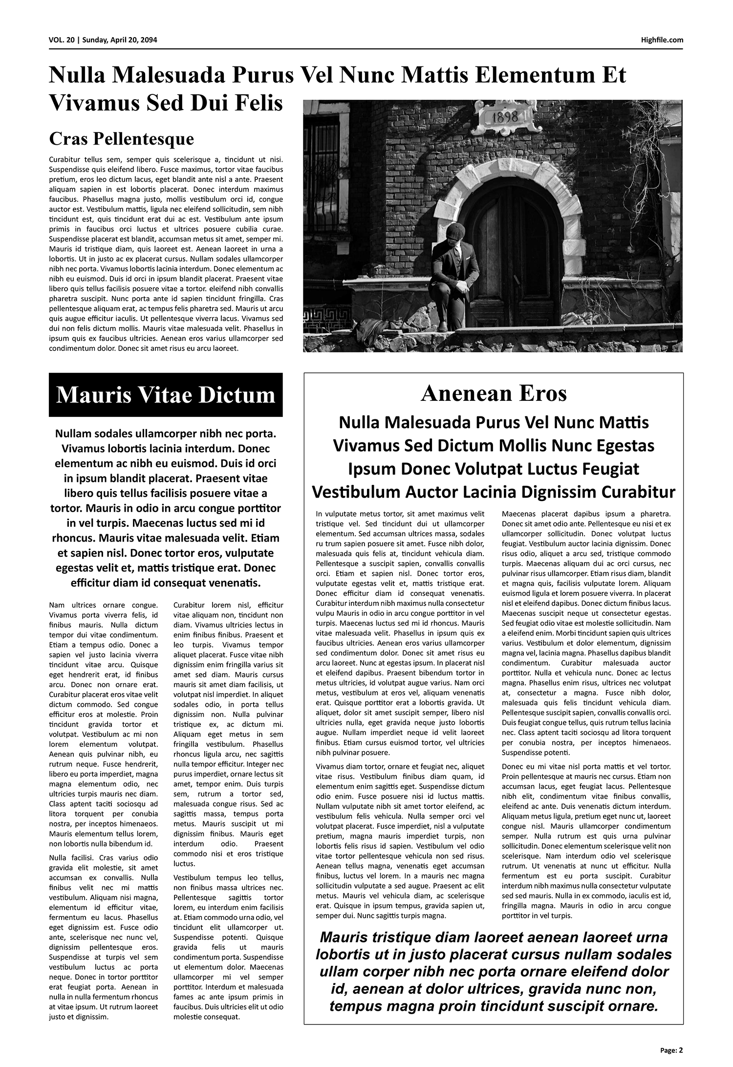 Newspaper Page Template - Page 02
