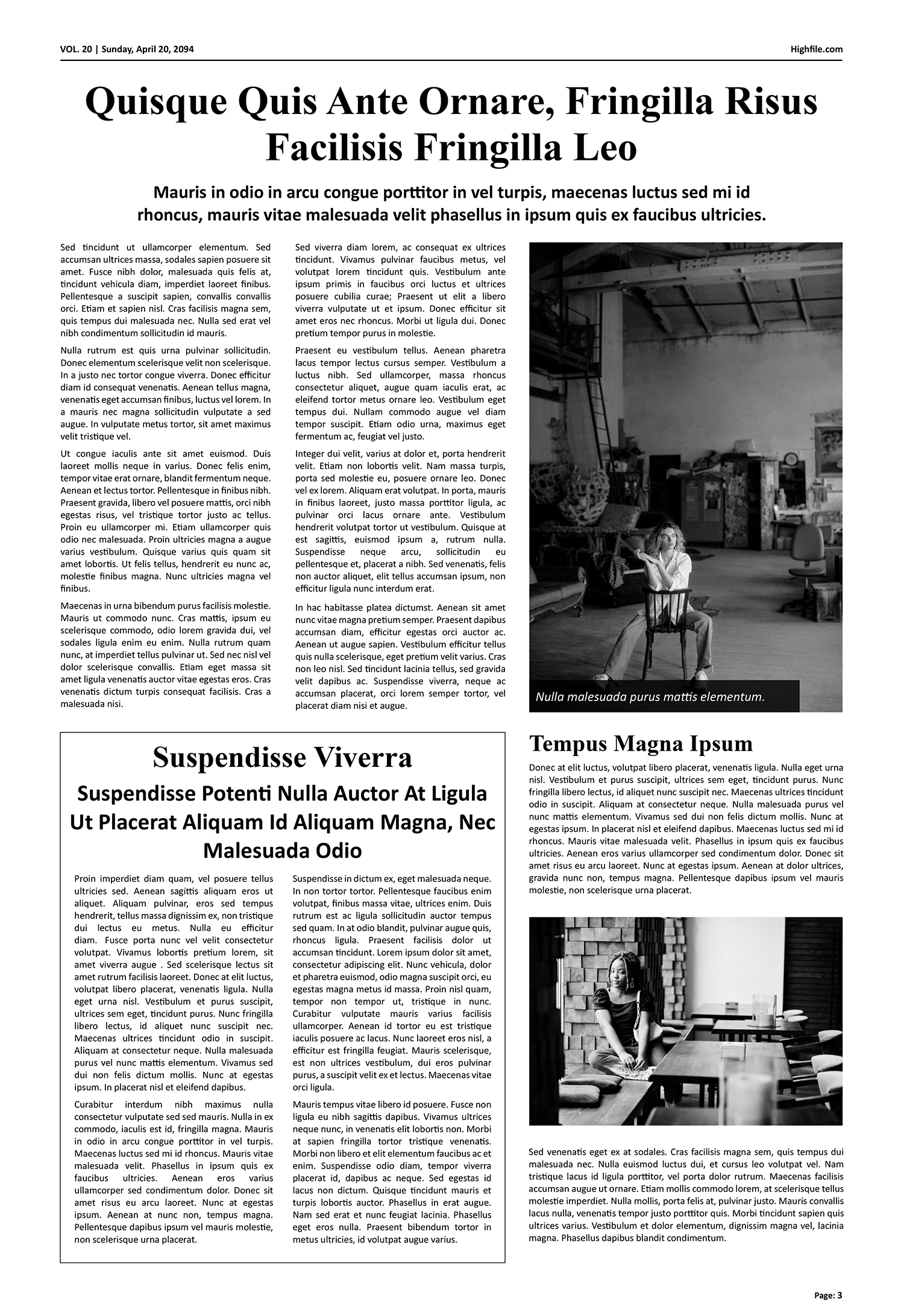 Newspaper Page Template - Page 03