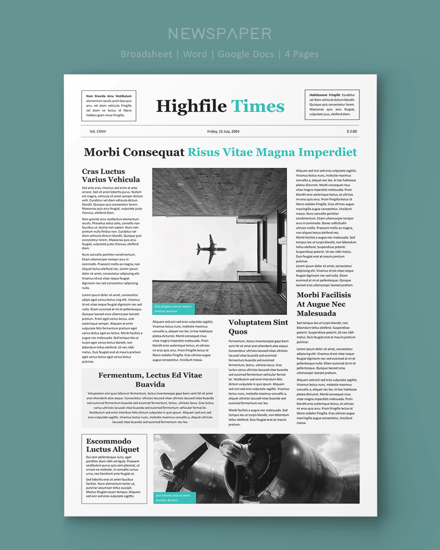 Old Style Minimal Newspaper Template - Word, Google Docs.png