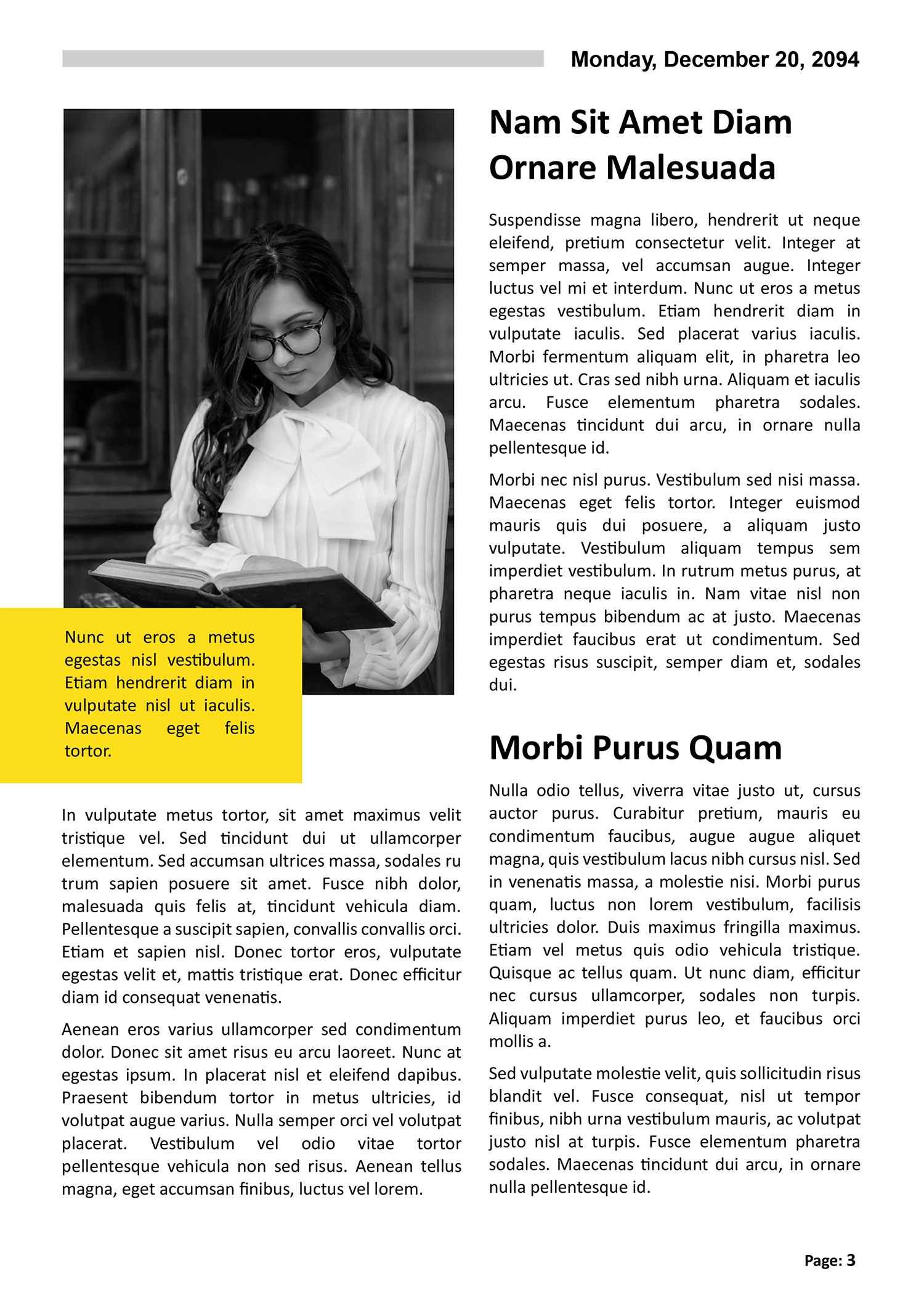 School Newspaper Article Template - Page 03