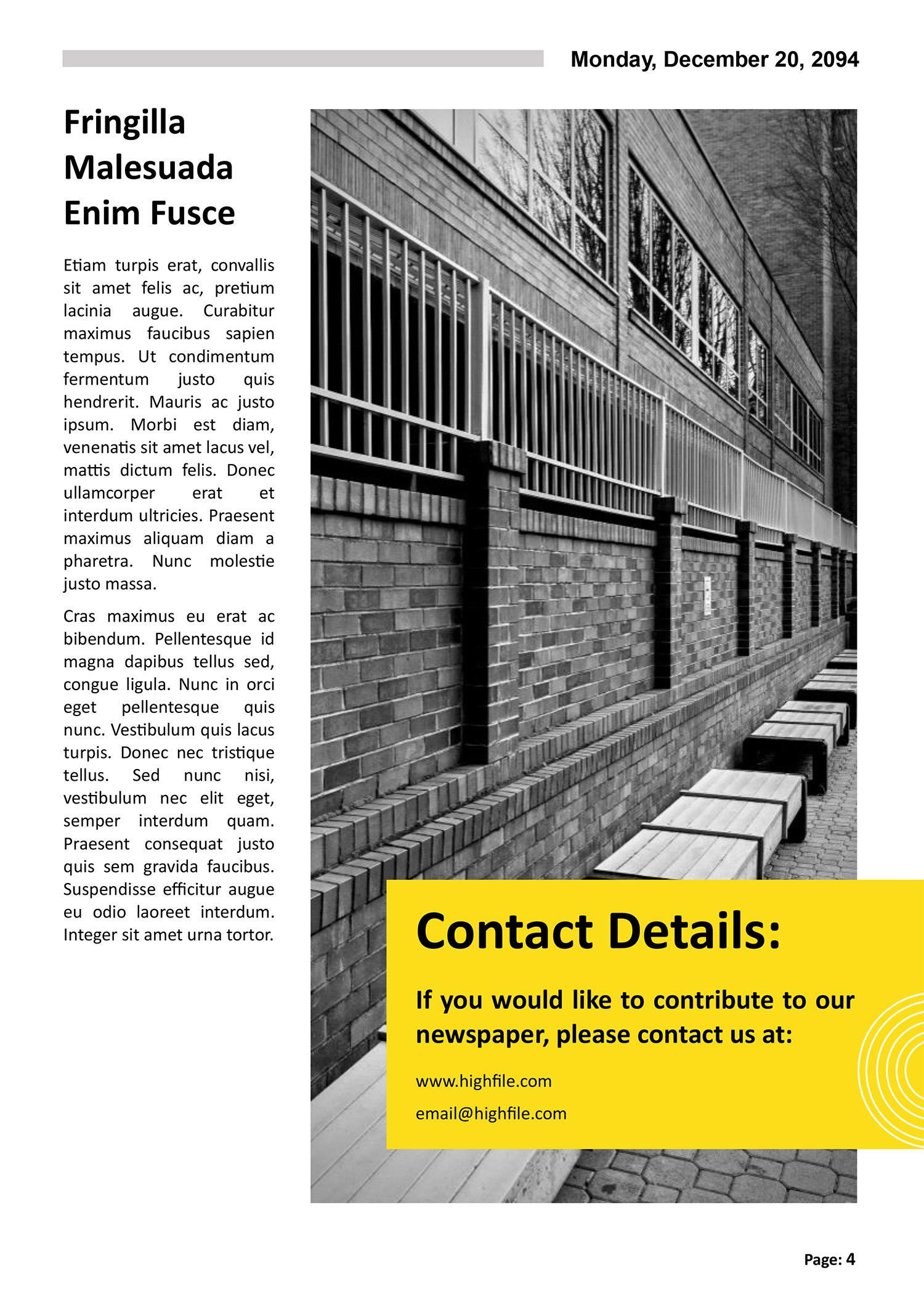 School Newspaper Article Template - Page 04
