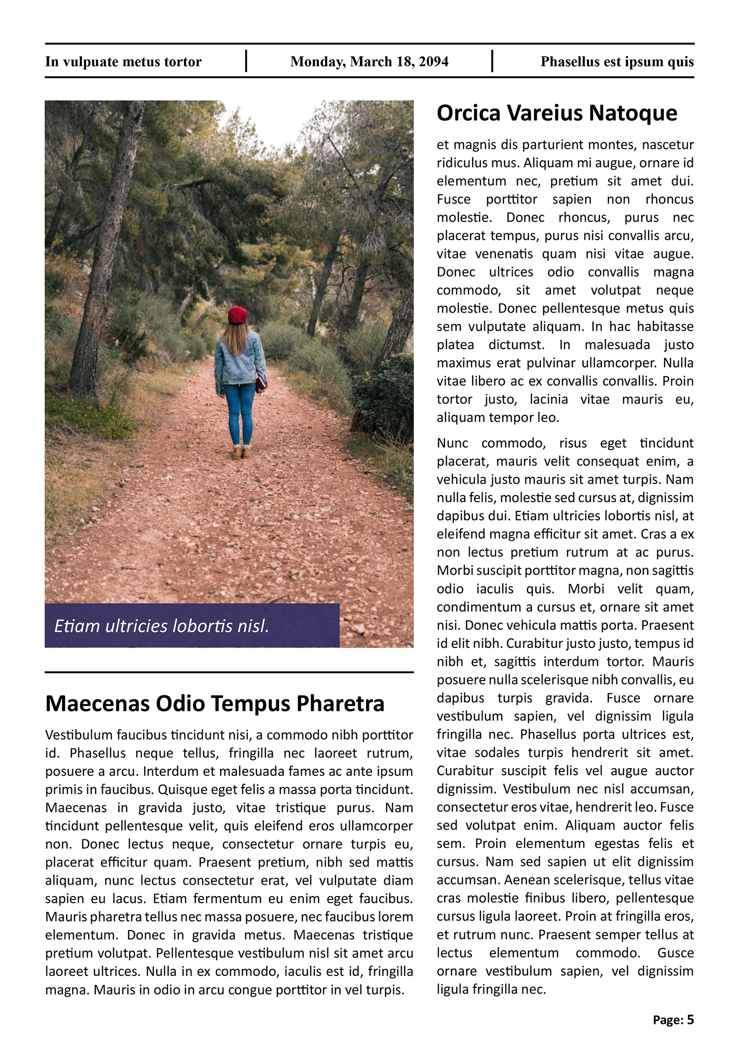 Travel Themed Newspaper Article Template - Page 05