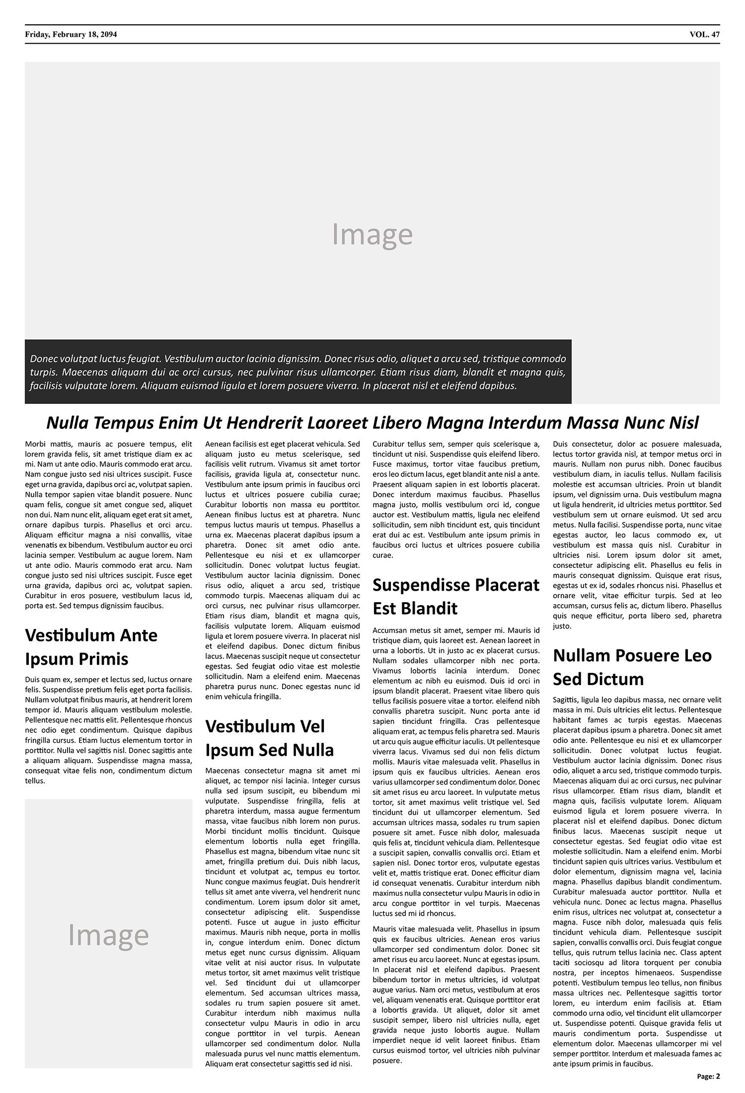 Blank Newspaper Article Page Template - Page 02
