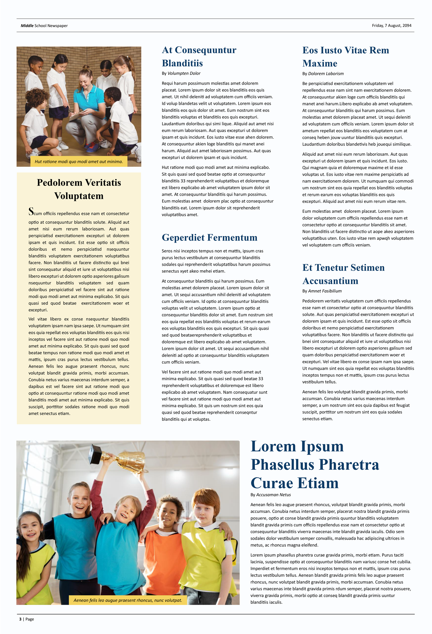 Middle School Newspaper Template - Page 03