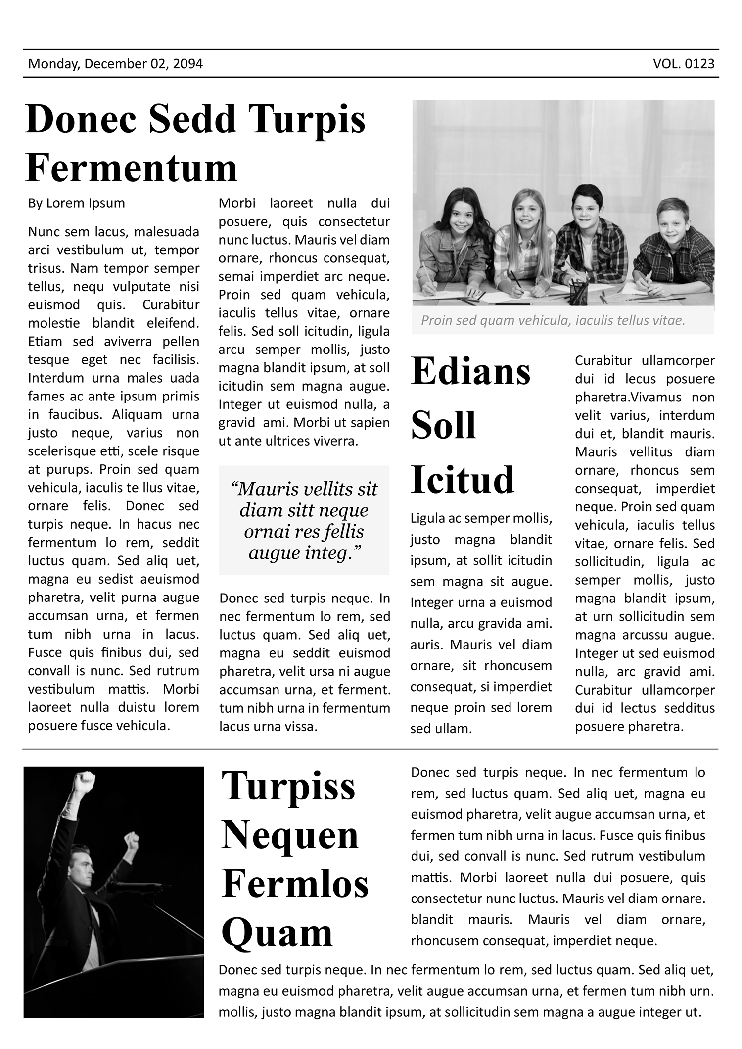 Minimal Black and White Newspaper Front Page Template - Page 02