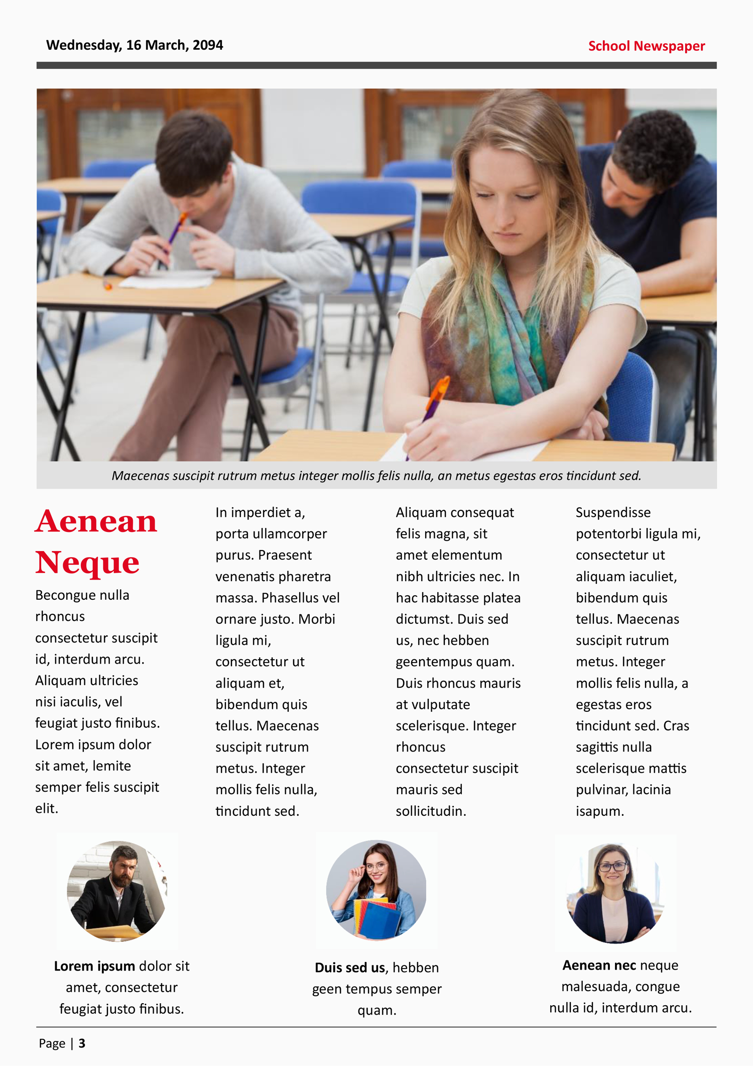 Minimal School Newspaper Template - Page 03