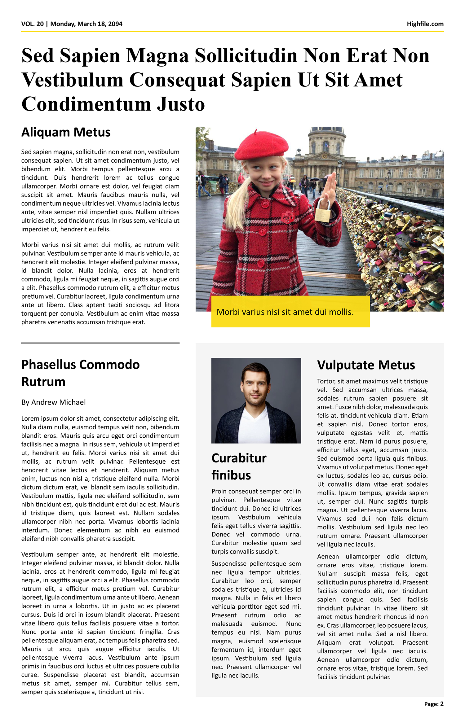 Modern Clean Newspaper Article Page Template - Page 02