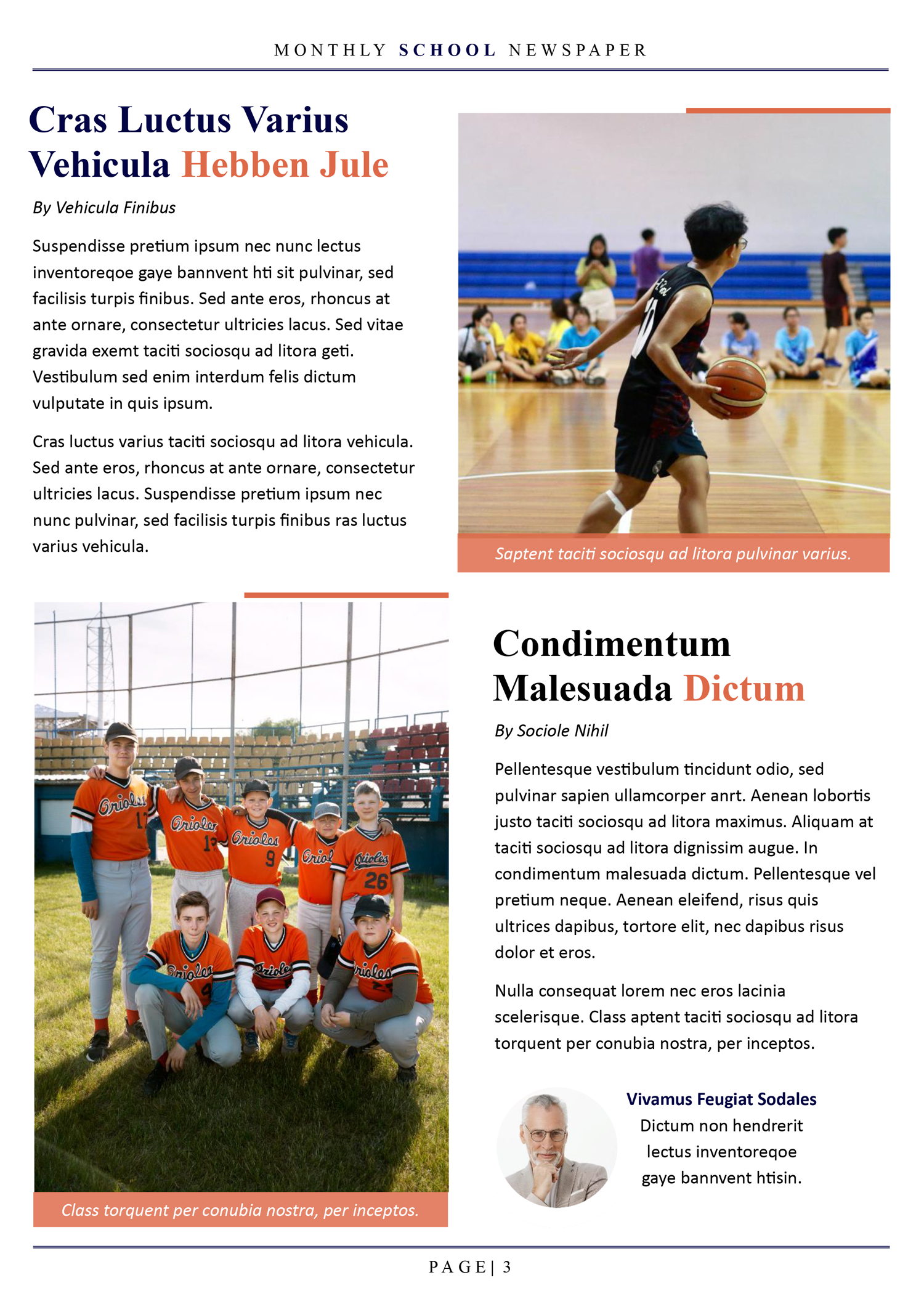 Monthly School Newspaper Template - Page 03