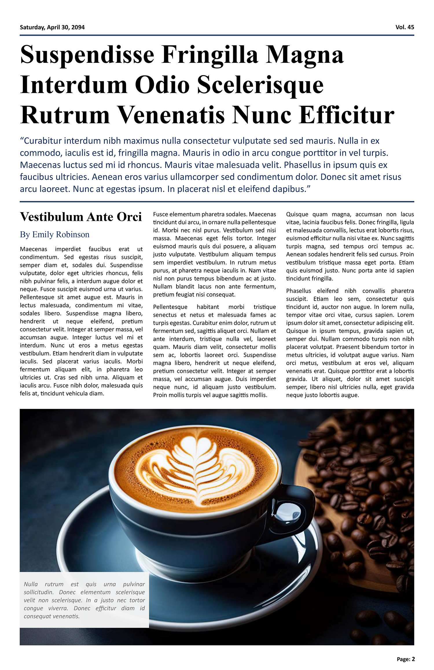 Professional Newspaper Article Template - Page 02