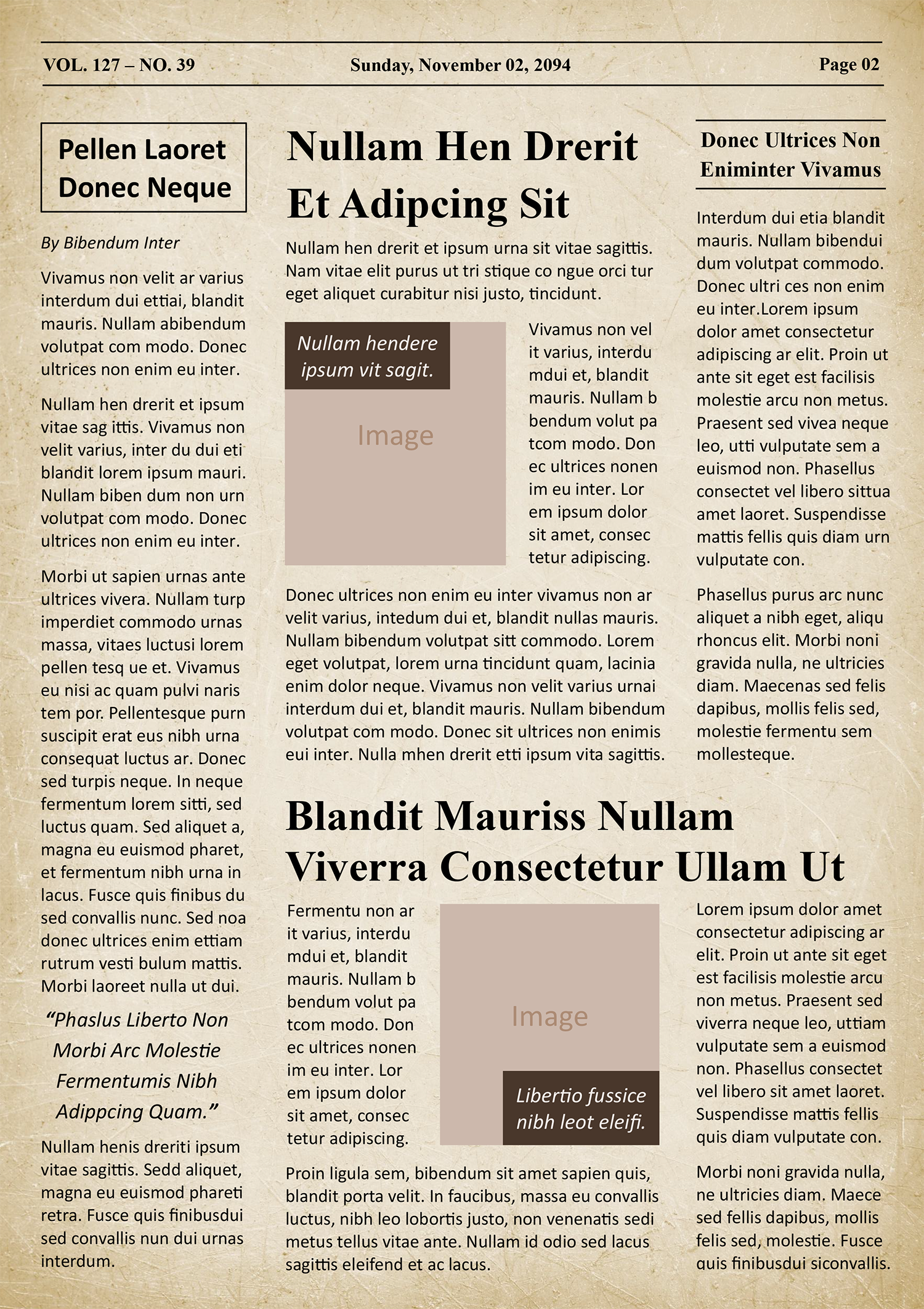 Vintage Newspaper Front Page Template - Page 02