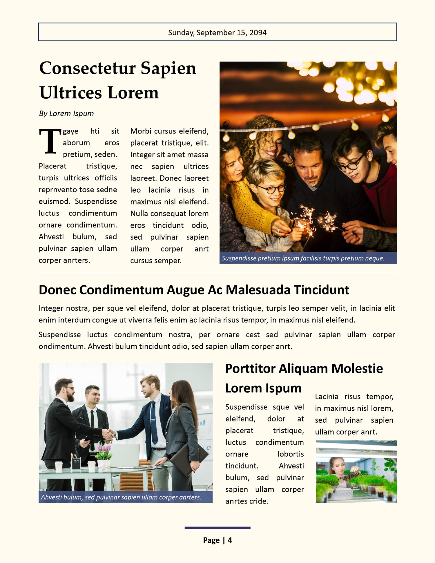 Beige US Letter Newspaper Template - Page 04