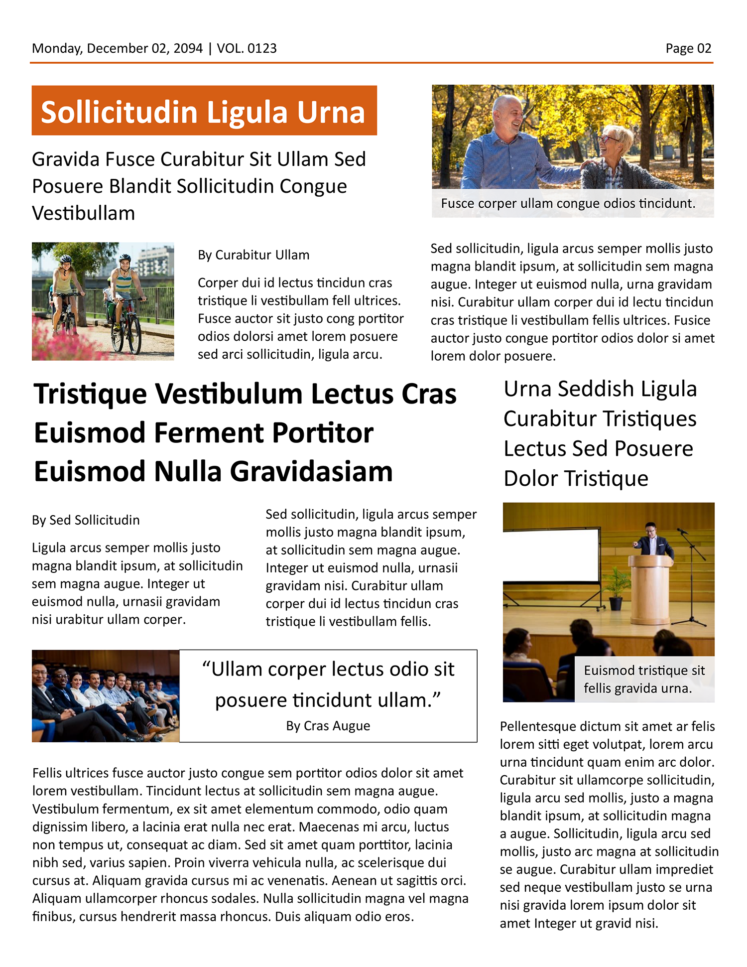 Beige and Orange Newspaper Front Page Template - Page 02