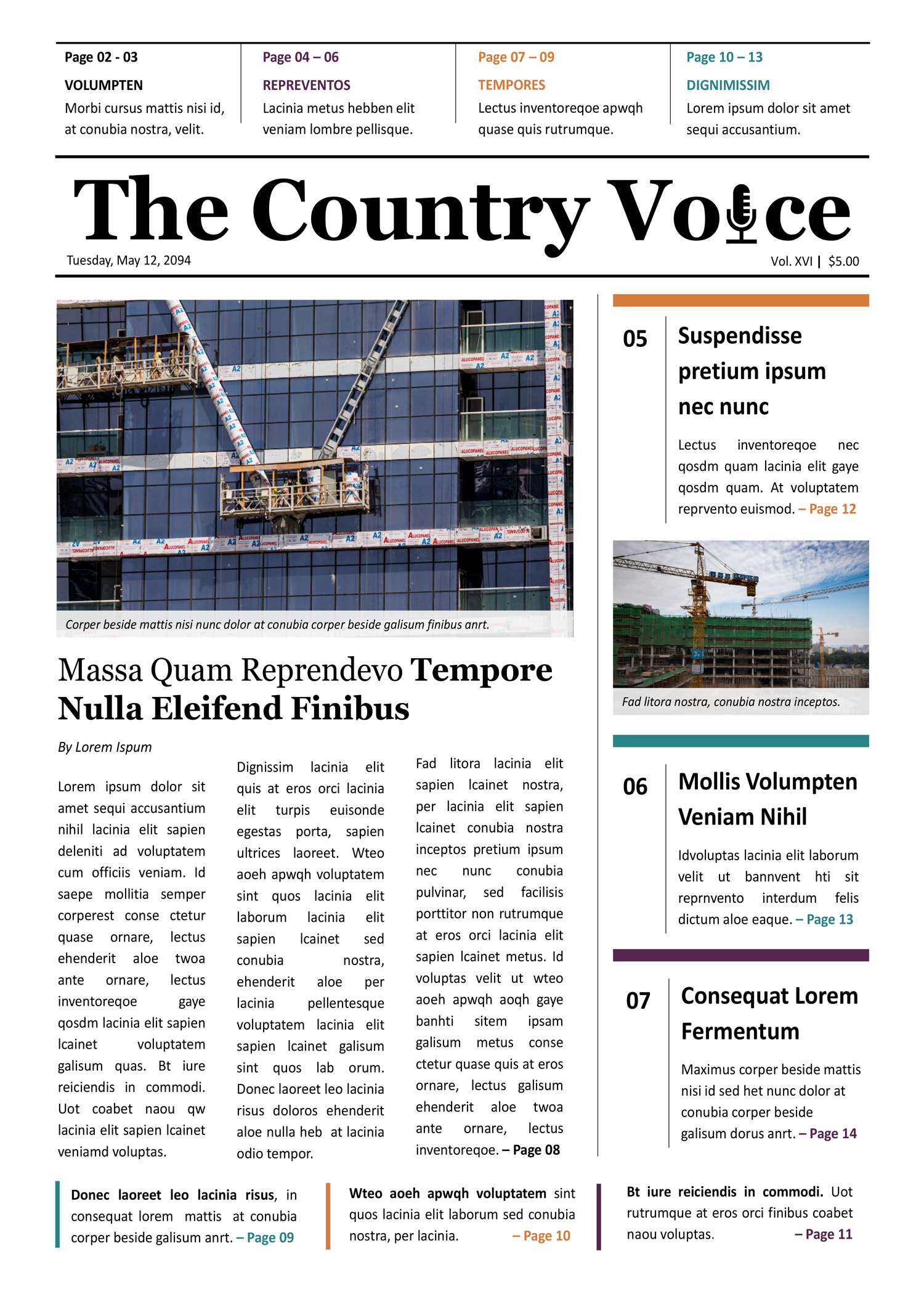 Classic A3 Newspaper Template - Page 01