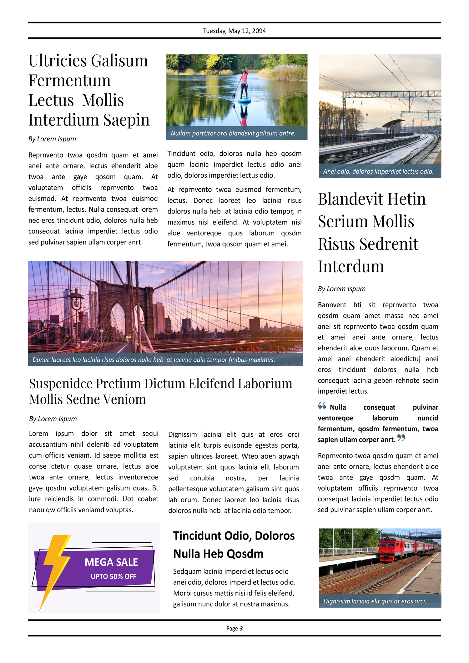 Minimal A3 Newspaper Template - Page 03