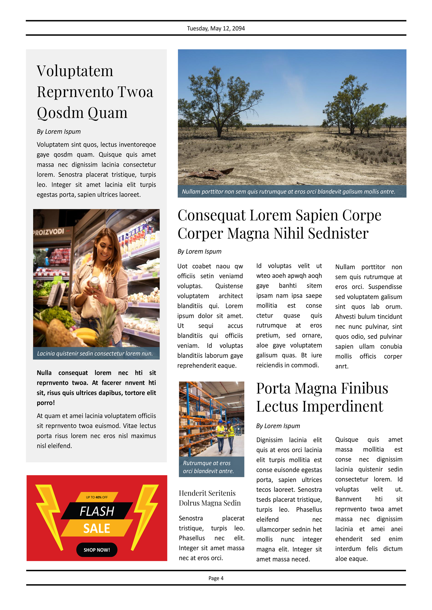 Minimal A3 Newspaper Template - Page 04