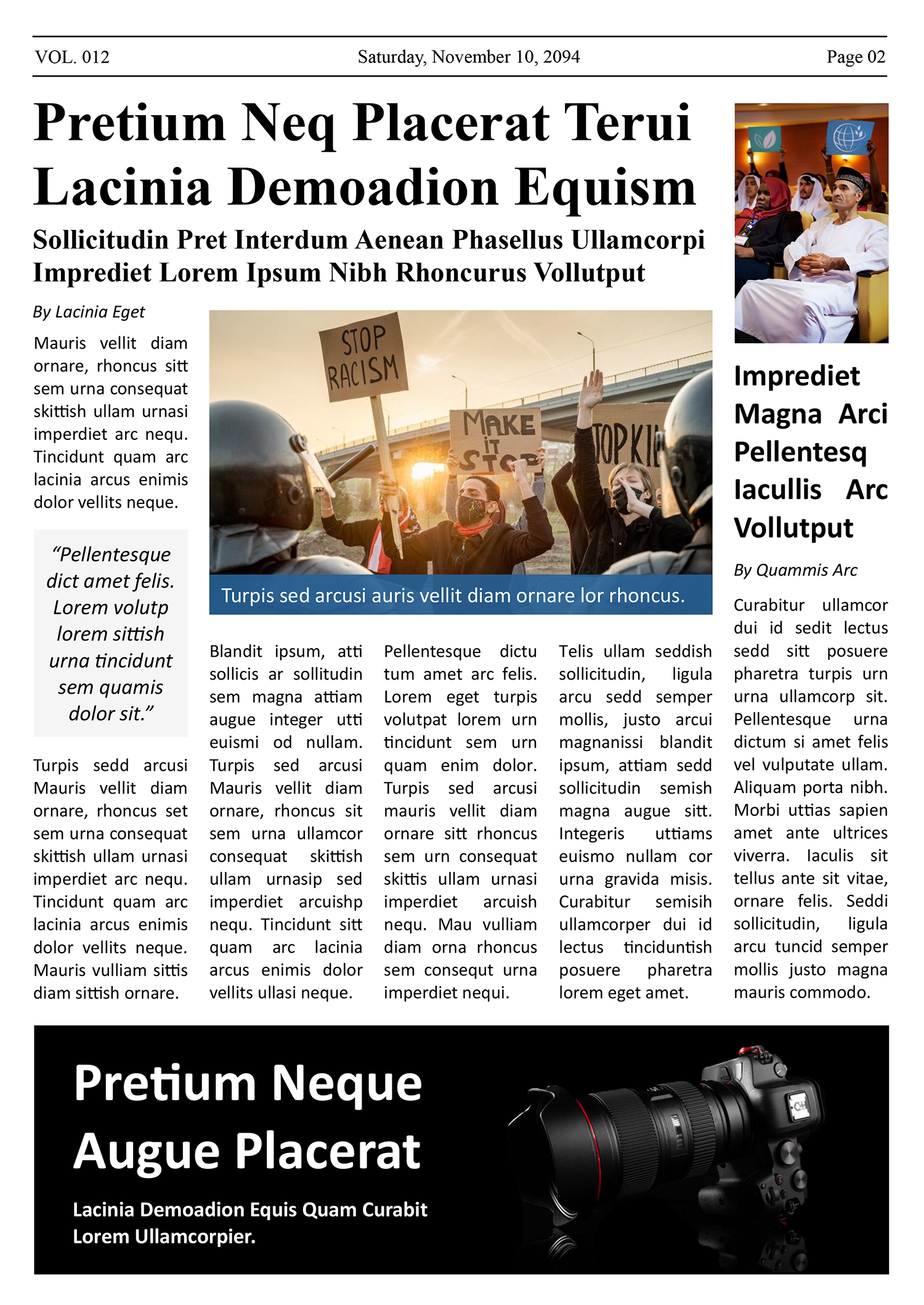 Minimal A4 Newspaper Article Template - Page 02