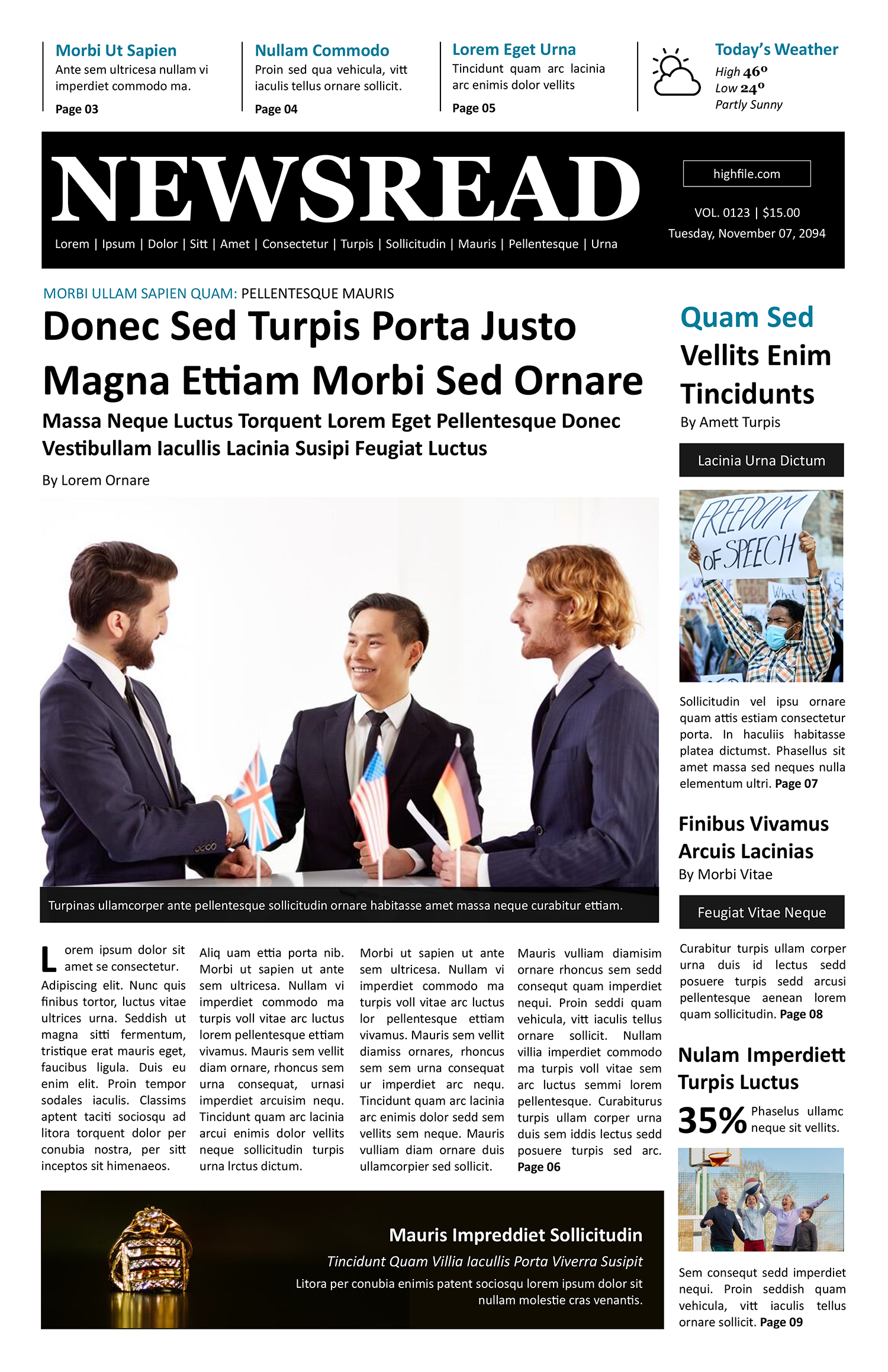 Modren Newspaper Front Page Template - Page 01