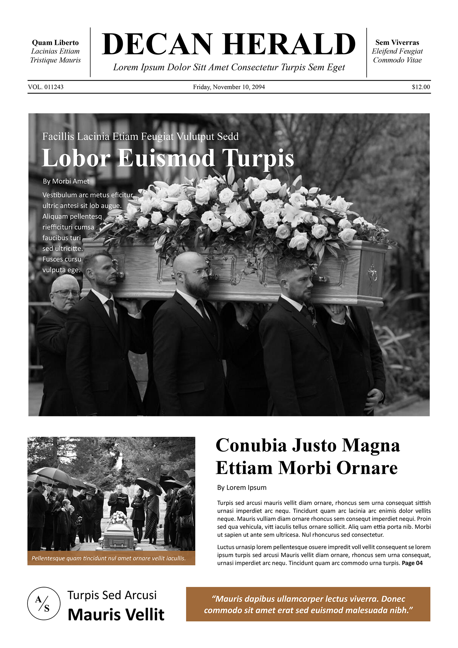 Obituary and Acknowledgemnt Newspaper Template - Page 01